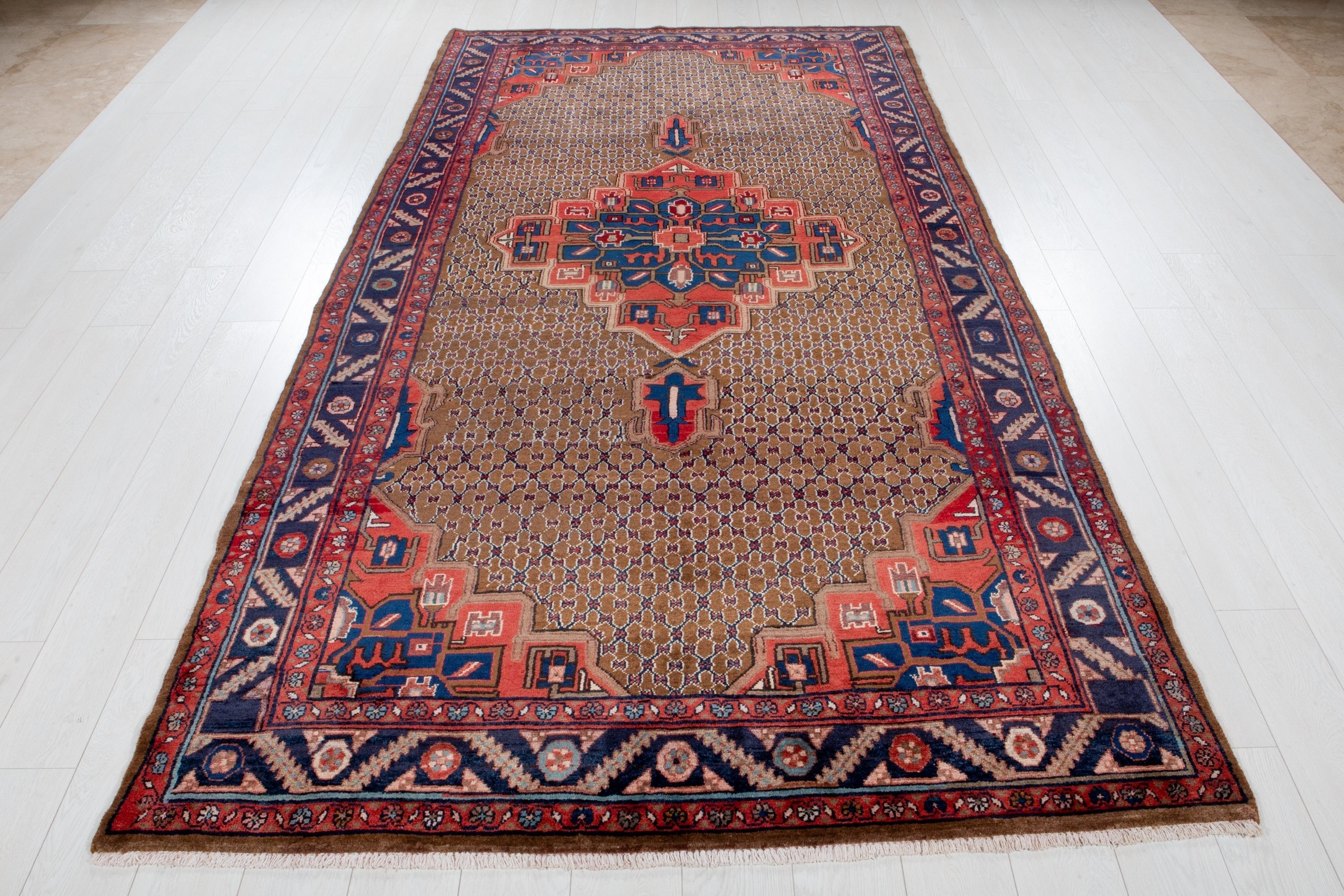 Hand-Knotted Vintage Wool Area Rug – 10' 7" x 5' 2" (323 x 157 cm) - Yasi & Fara