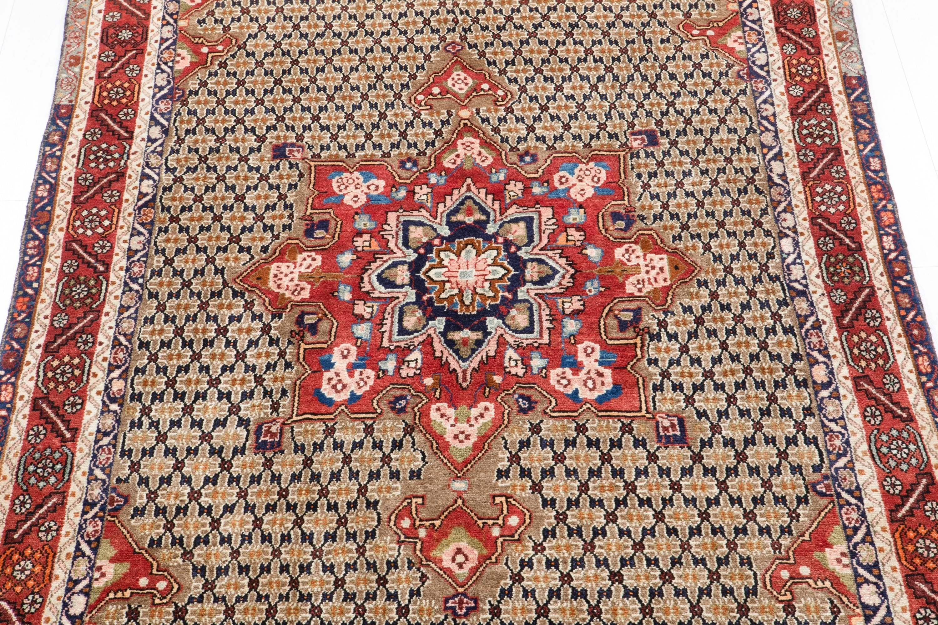 Hand-Knotted Vintage Wool Area Rug – 9' 9" x 5' (297 x 152 cm) - Yasi & Fara