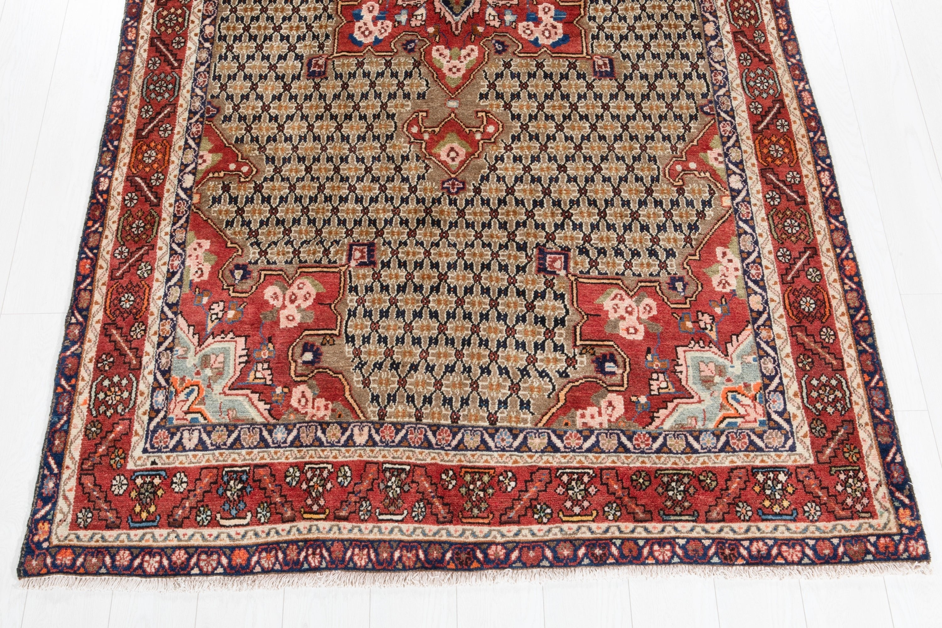 Hand-Knotted Vintage Wool Area Rug – 9' 9" x 5' (297 x 152 cm) - Yasi & Fara