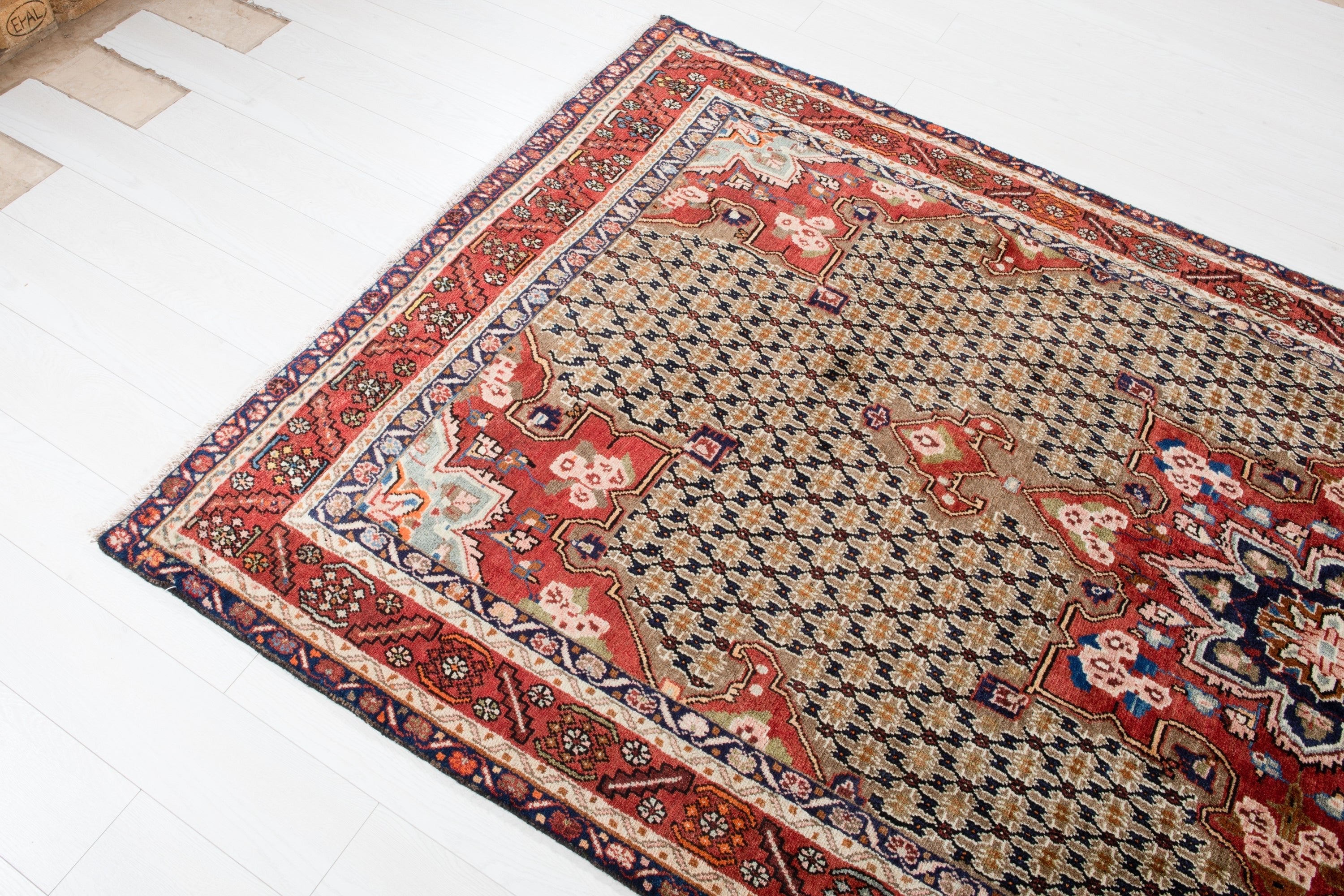 Hand-Knotted Vintage Wool Area Rug – 9' 9" x 5' (297 x 152 cm) - Yasi & Fara