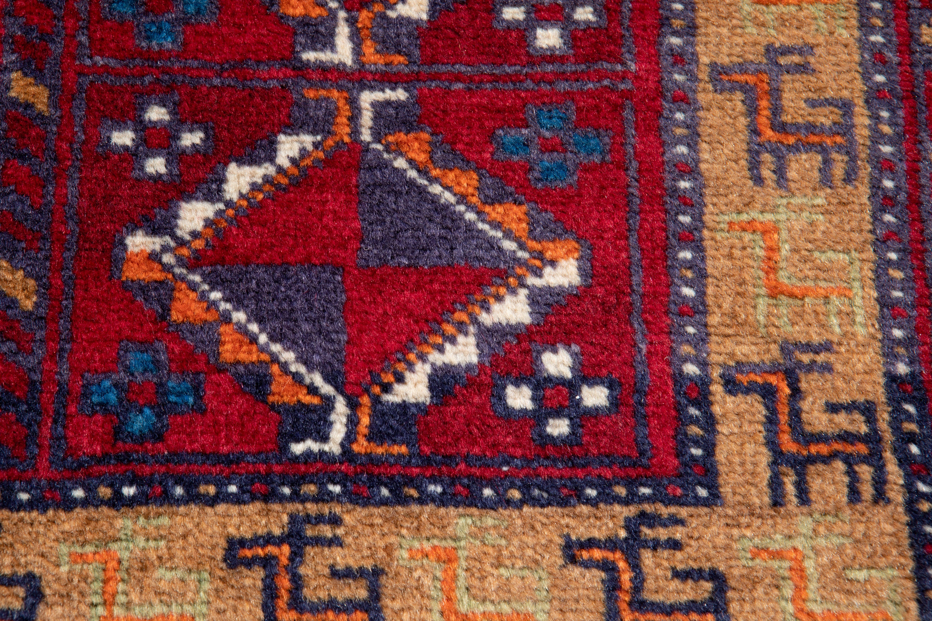 Vintage Small Lori Tribal Wool Rug, Red, 2x2 – 2' 2" x 2' 0" (66 x 62 cm)