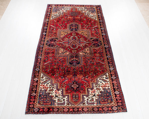 9' 3" x 4' 9" Excellent Hand-Knotted Antique Collectible Geometric Tribal Rug - Yasi & Fara 