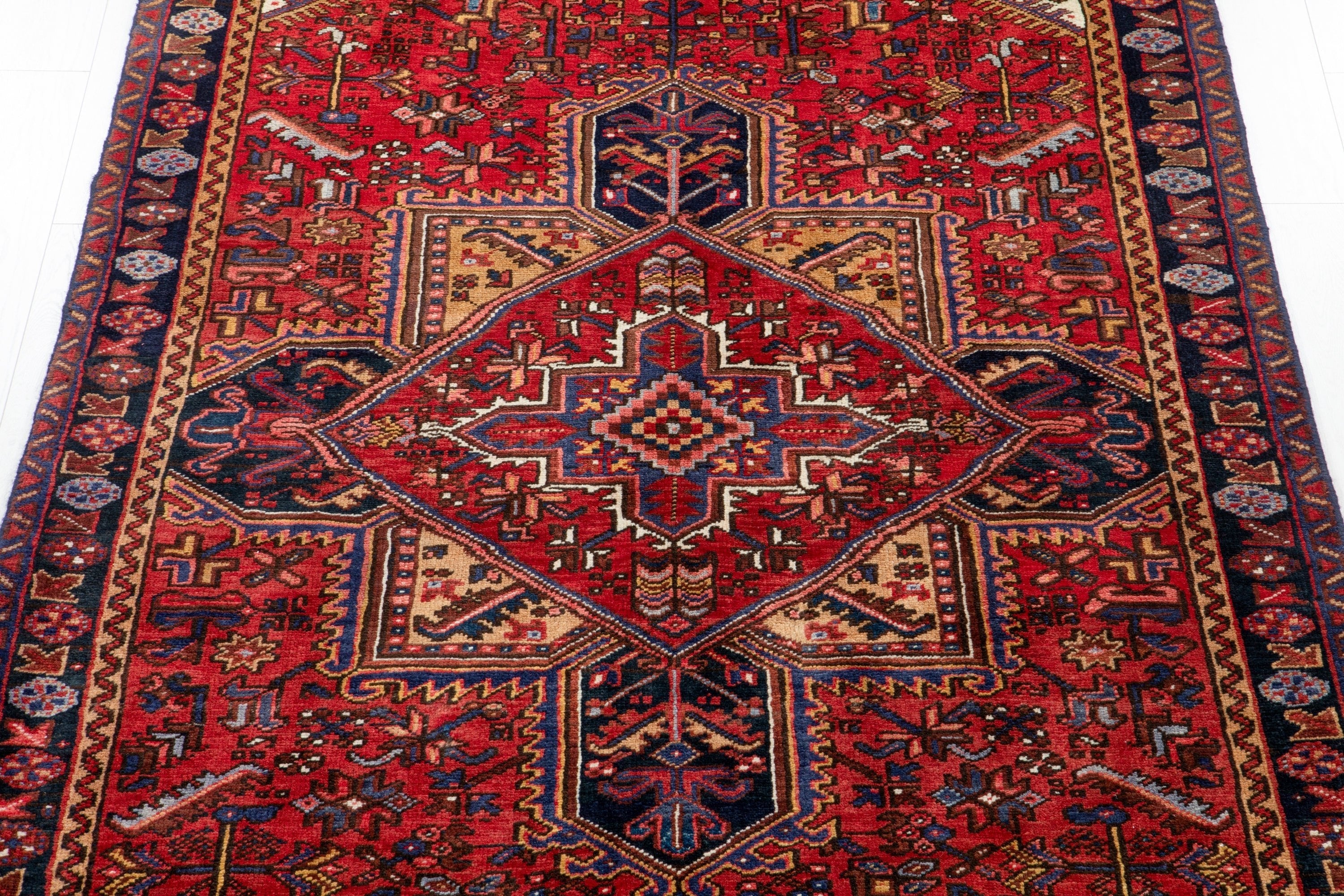 Hand-Knotted Vintage Wool Area Rug – 9' 3" x 4' 9" (281 x 145 cm) - Yasi & Fara