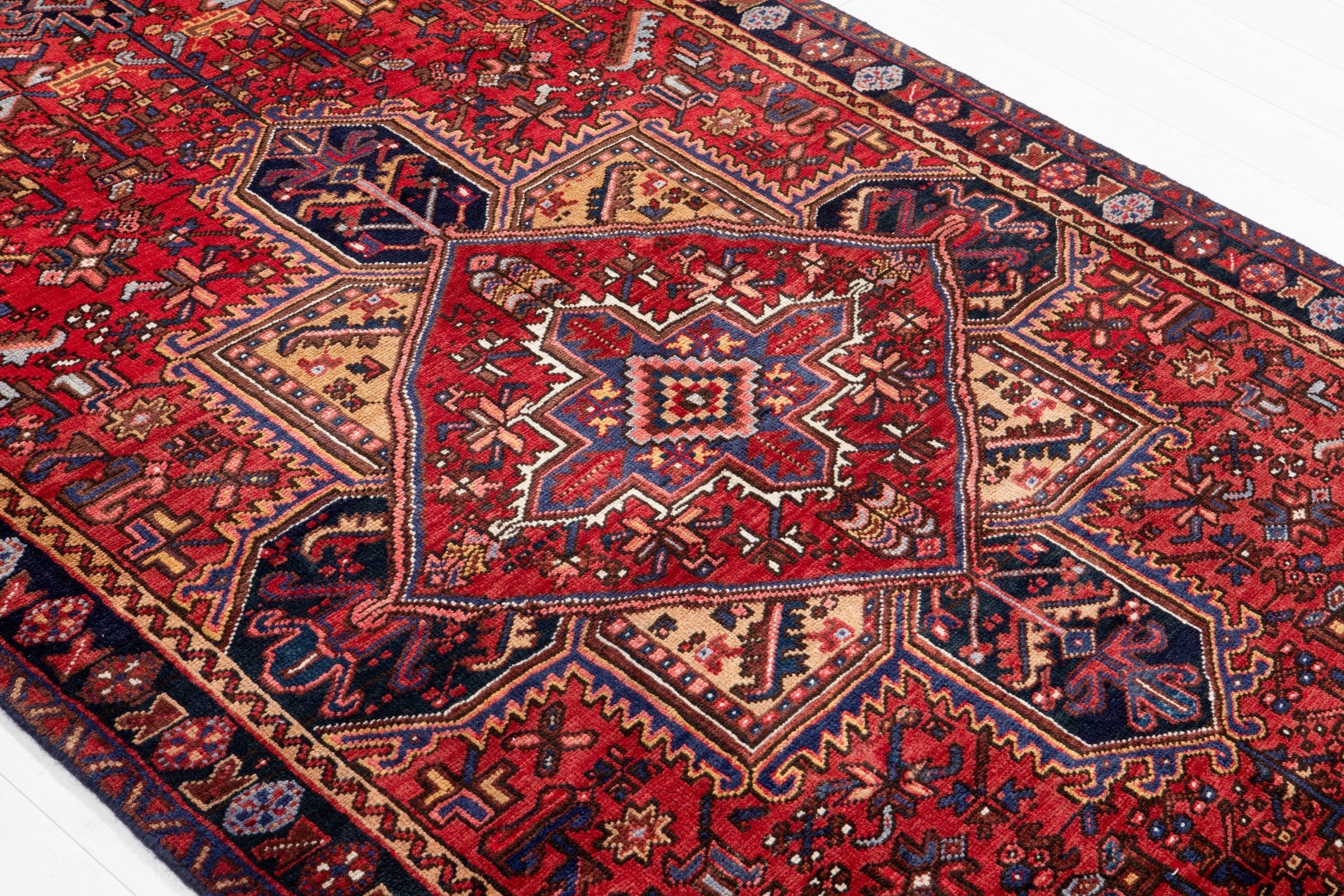 Hand-Knotted Vintage Wool Area Rug – 9' 3" x 4' 9" (281 x 145 cm) - Yasi & Fara