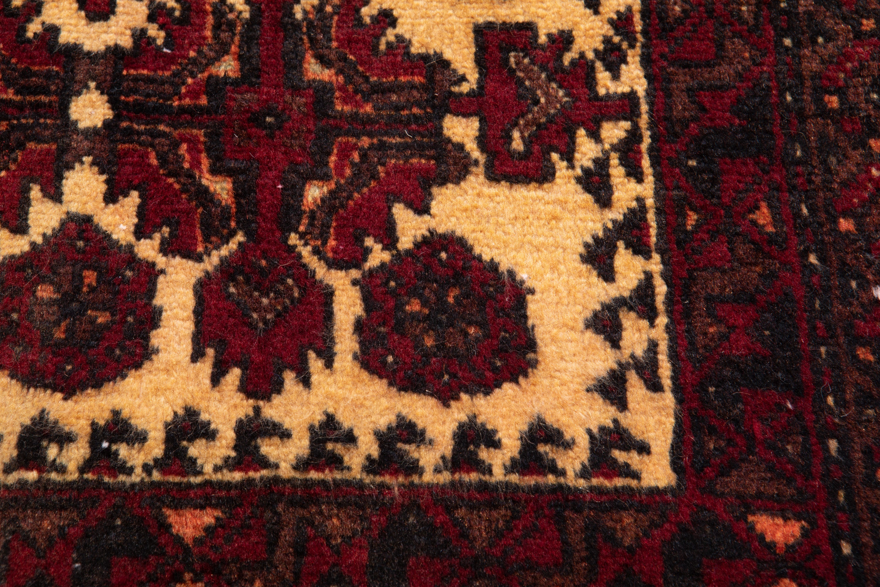 Vintage Small Baluch Tribal Wool Rug, Yellow & Red, 2x2 – 2' 4" x 2' 2" (71 x 65 cm)