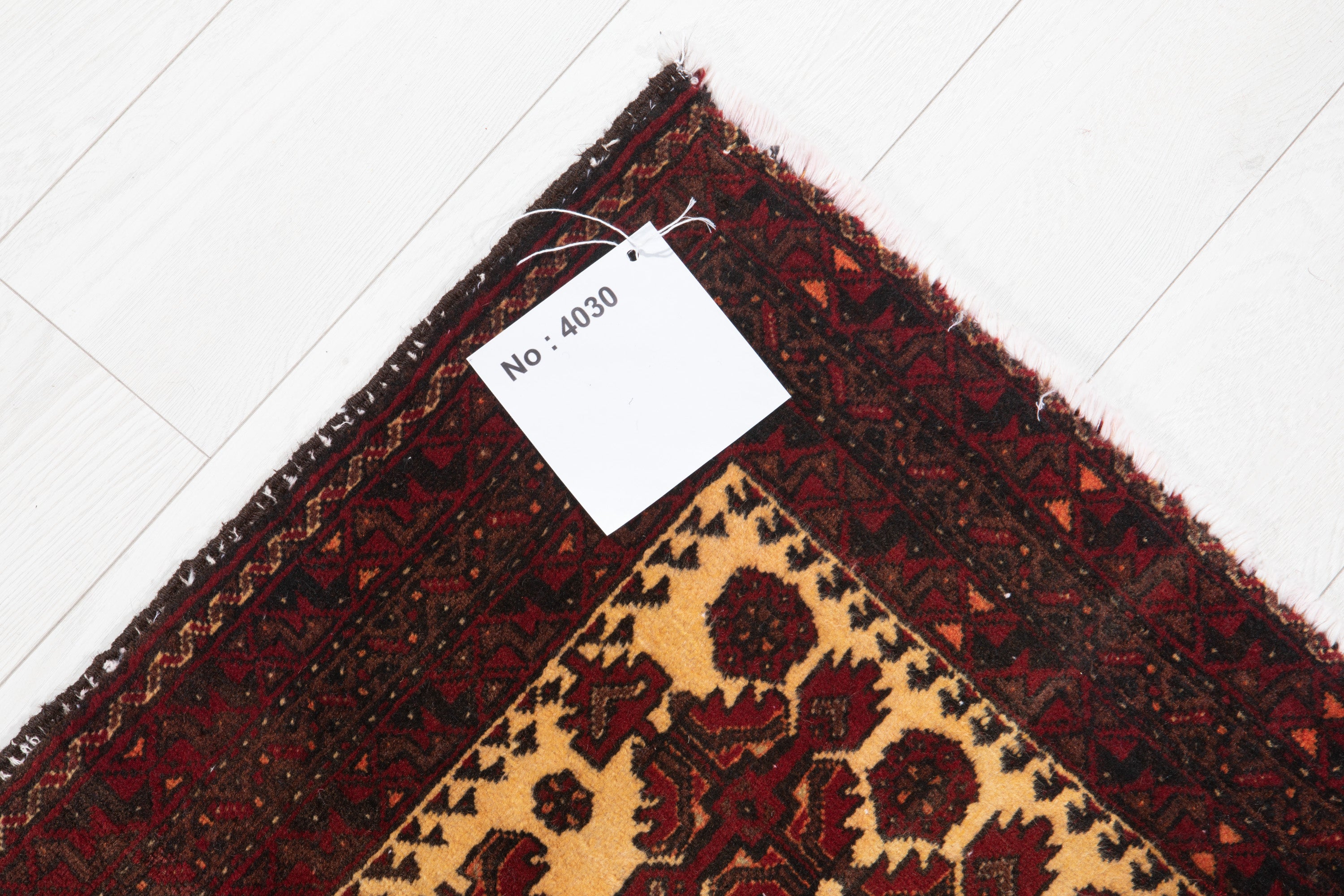 Vintage Small Baluch Tribal Wool Rug, Yellow & Red, 2x2 – 2' 4" x 2' 2" (71 x 65 cm)