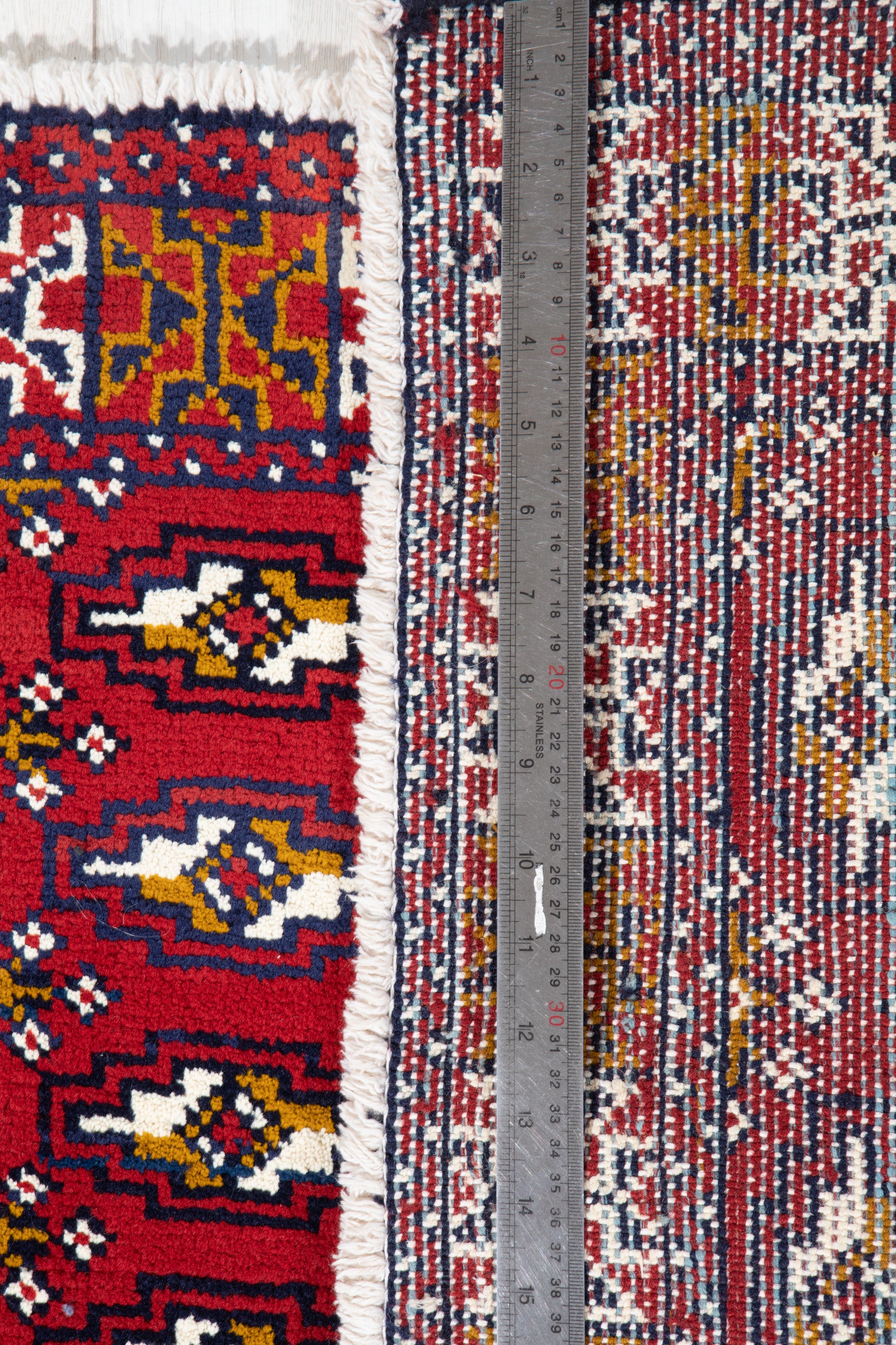 Fine Vintage Turkoman Wool Rug, Red, 2x4 – 4' 3" x 2' 0" (129 x 61 cm)