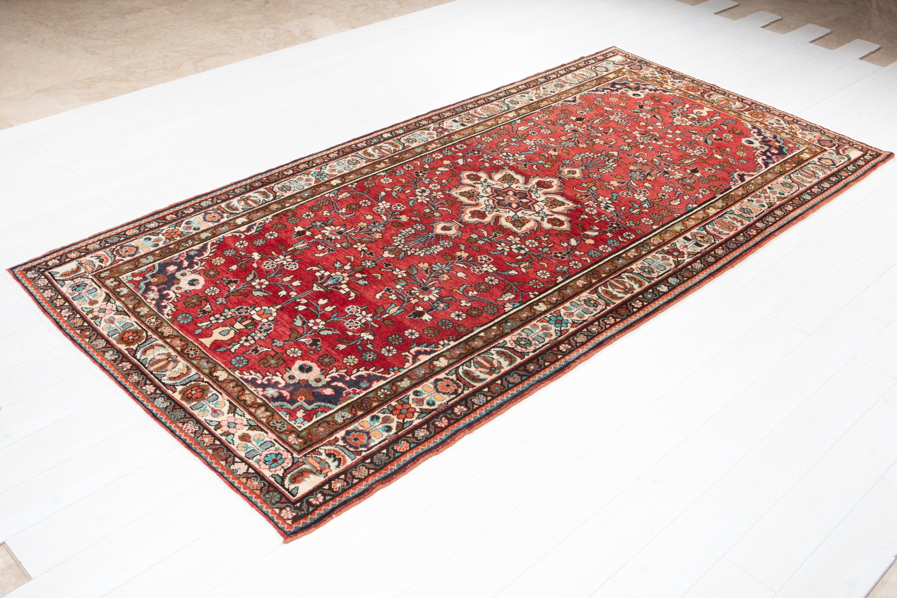 Hand-Knotted Vintage Wool Area Rug – 10' 5" x 5' (317 x 154cm) - Yasi & Fara
