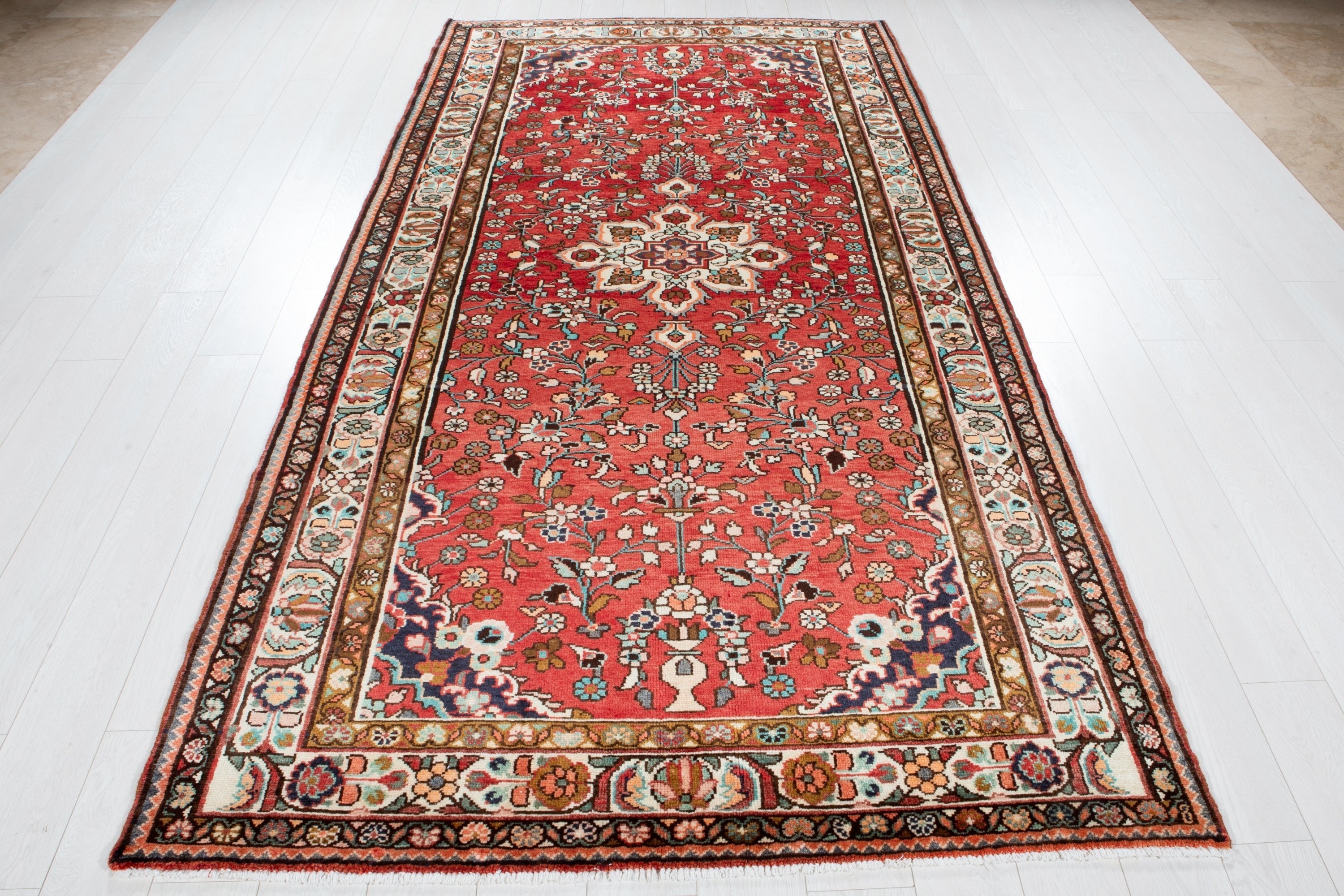Hand-Knotted Vintage Wool Area Rug – 10' 5" x 5' (317 x 154cm) - Yasi & Fara