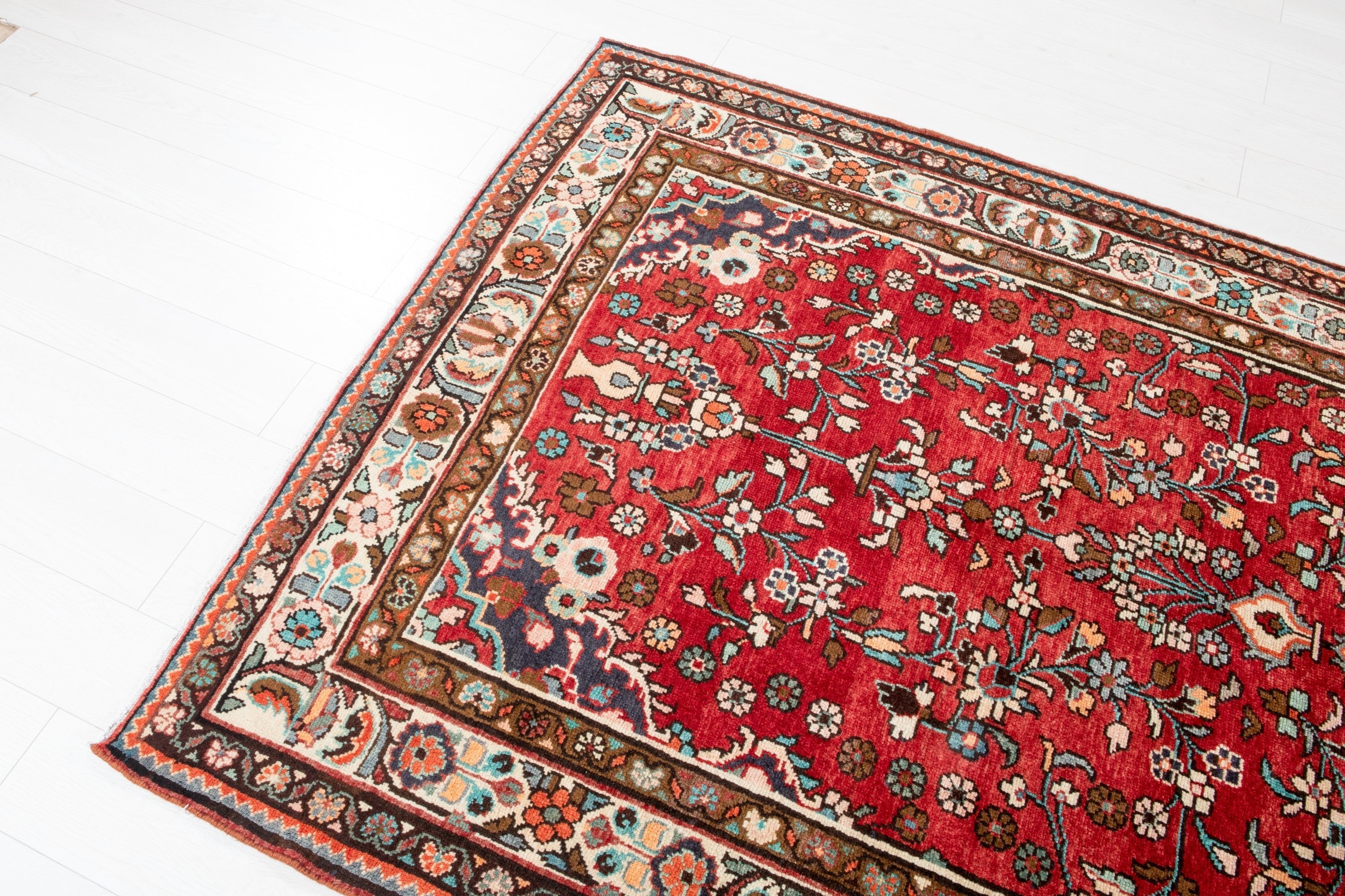 Hand-Knotted Vintage Wool Area Rug – 10' 5" x 5' (317 x 154cm) - Yasi & Fara