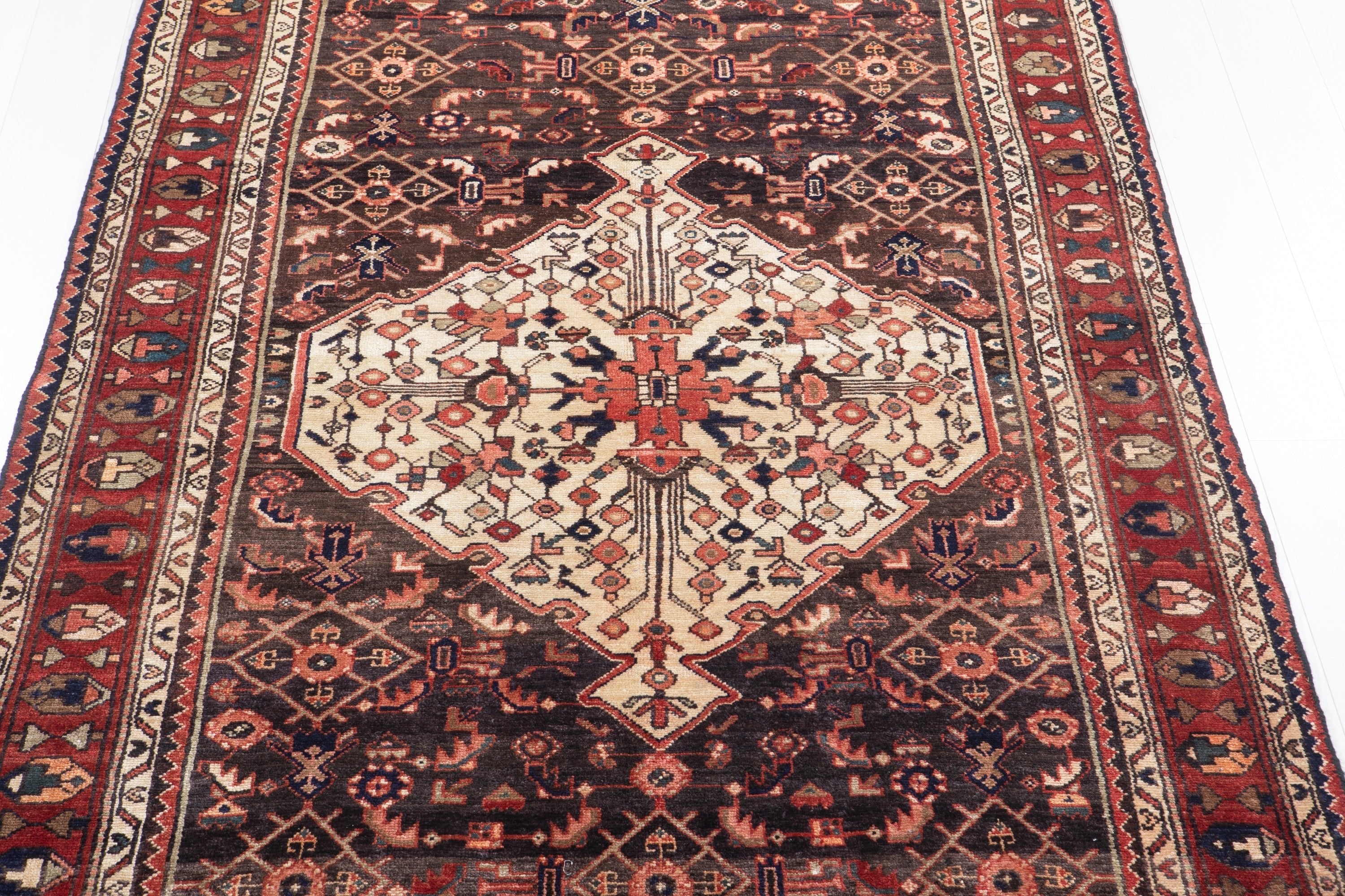 Hand-Knotted Vintage Wool Area Rug – 11' 1" x 5' 3" (338 x 159 cm) - Yasi & Fara