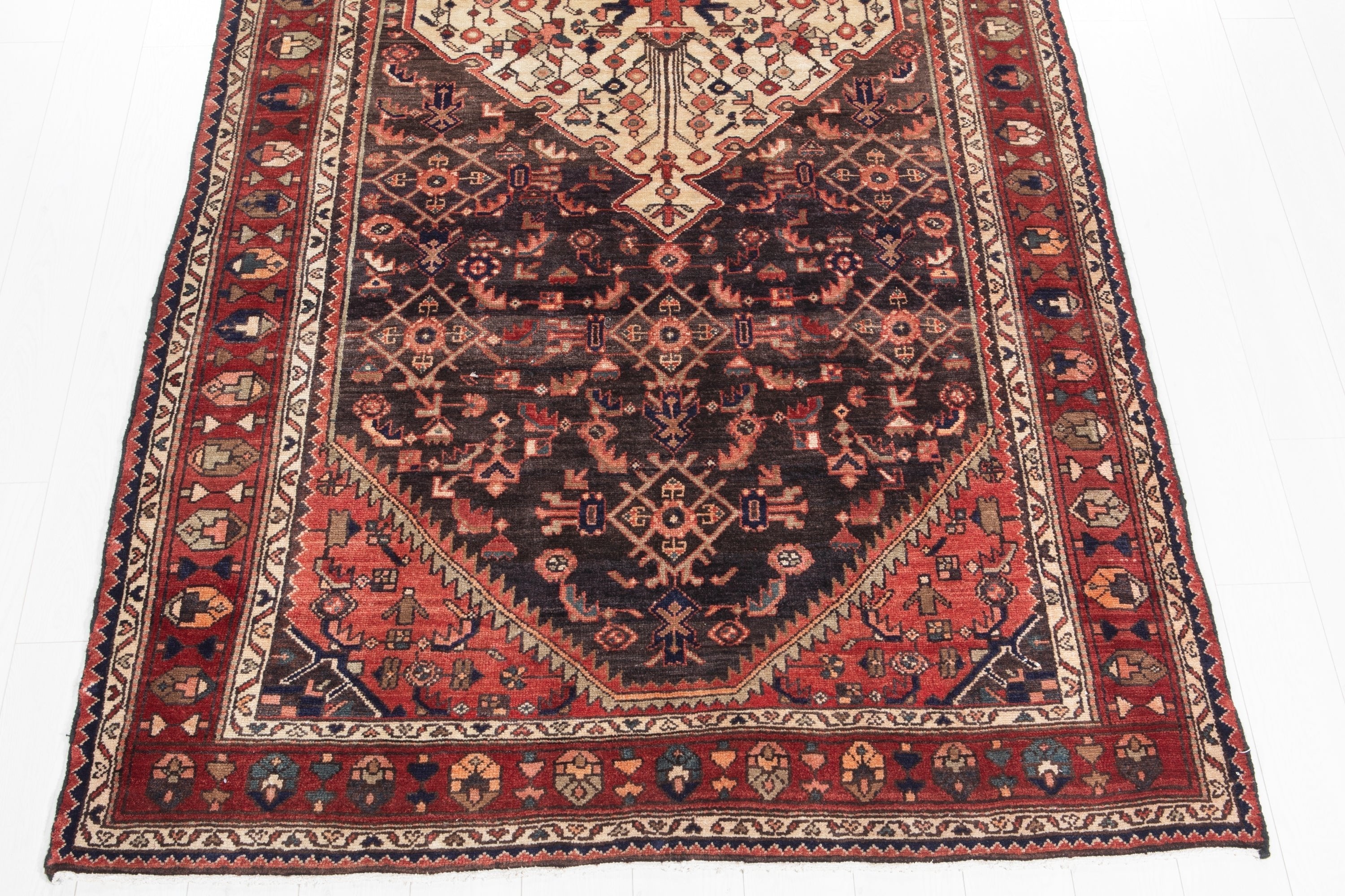 Hand-Knotted Vintage Wool Area Rug – 11' 1" x 5' 3" (338 x 159 cm) - Yasi & Fara