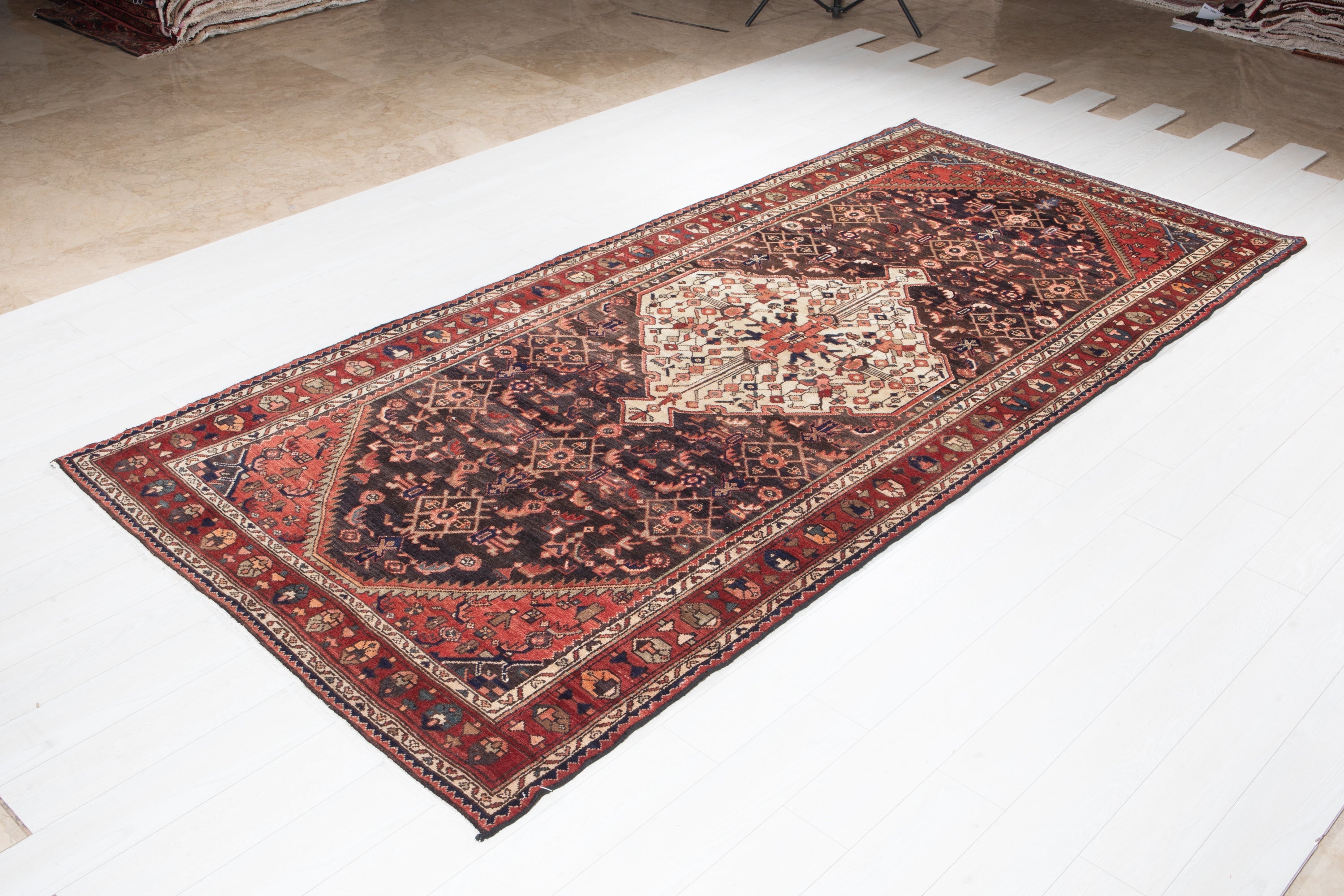 Hand-Knotted Vintage Wool Area Rug – 11' 1" x 5' 3" (338 x 159 cm) - Yasi & Fara