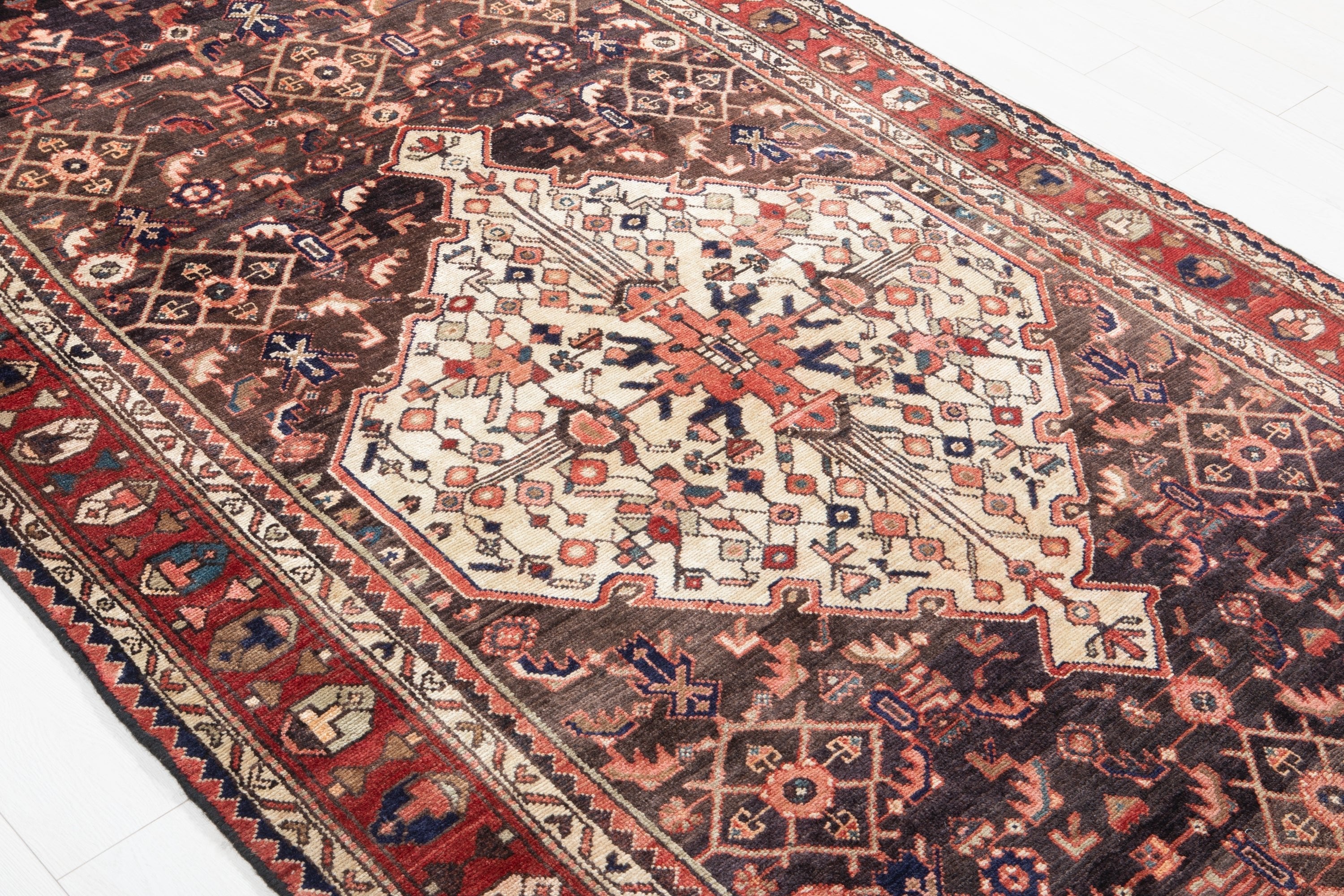 Hand-Knotted Vintage Wool Area Rug – 11' 1" x 5' 3" (338 x 159 cm) - Yasi & Fara