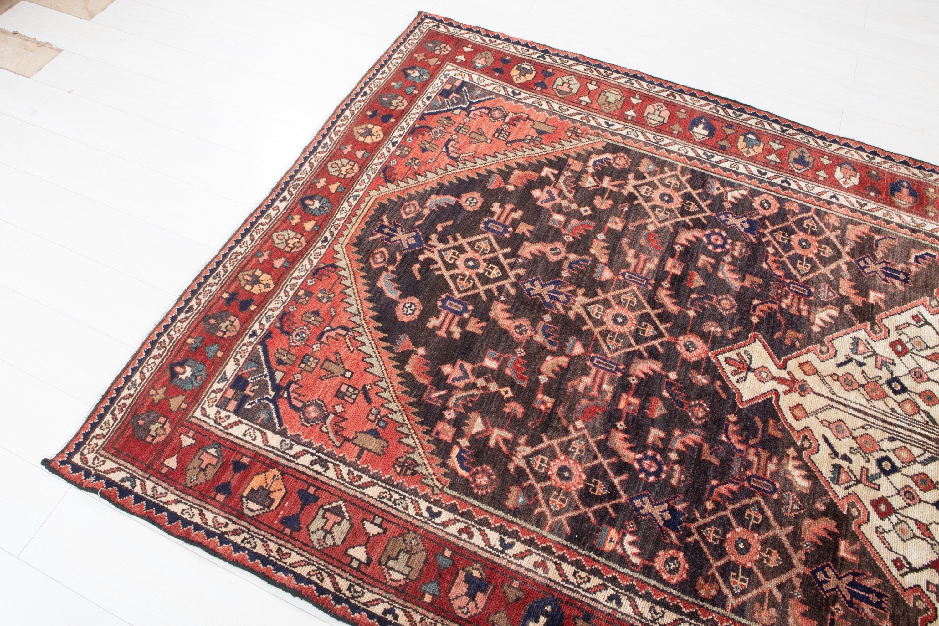 Hand-Knotted Vintage Wool Area Rug – 11' 1" x 5' 3" (338 x 159 cm) - Yasi & Fara