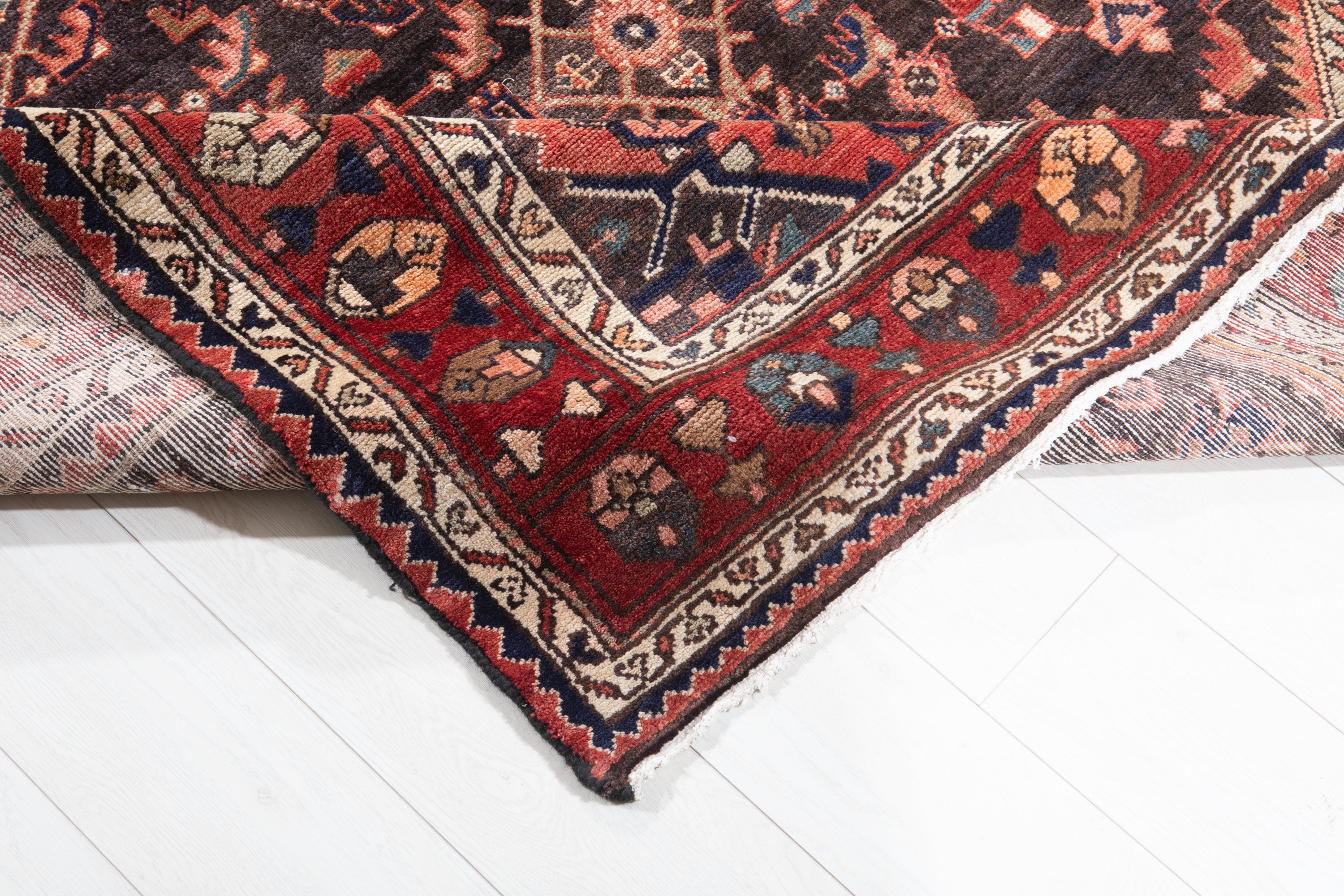 Hand-Knotted Vintage Wool Area Rug – 11' 1" x 5' 3" (338 x 159 cm) - Yasi & Fara