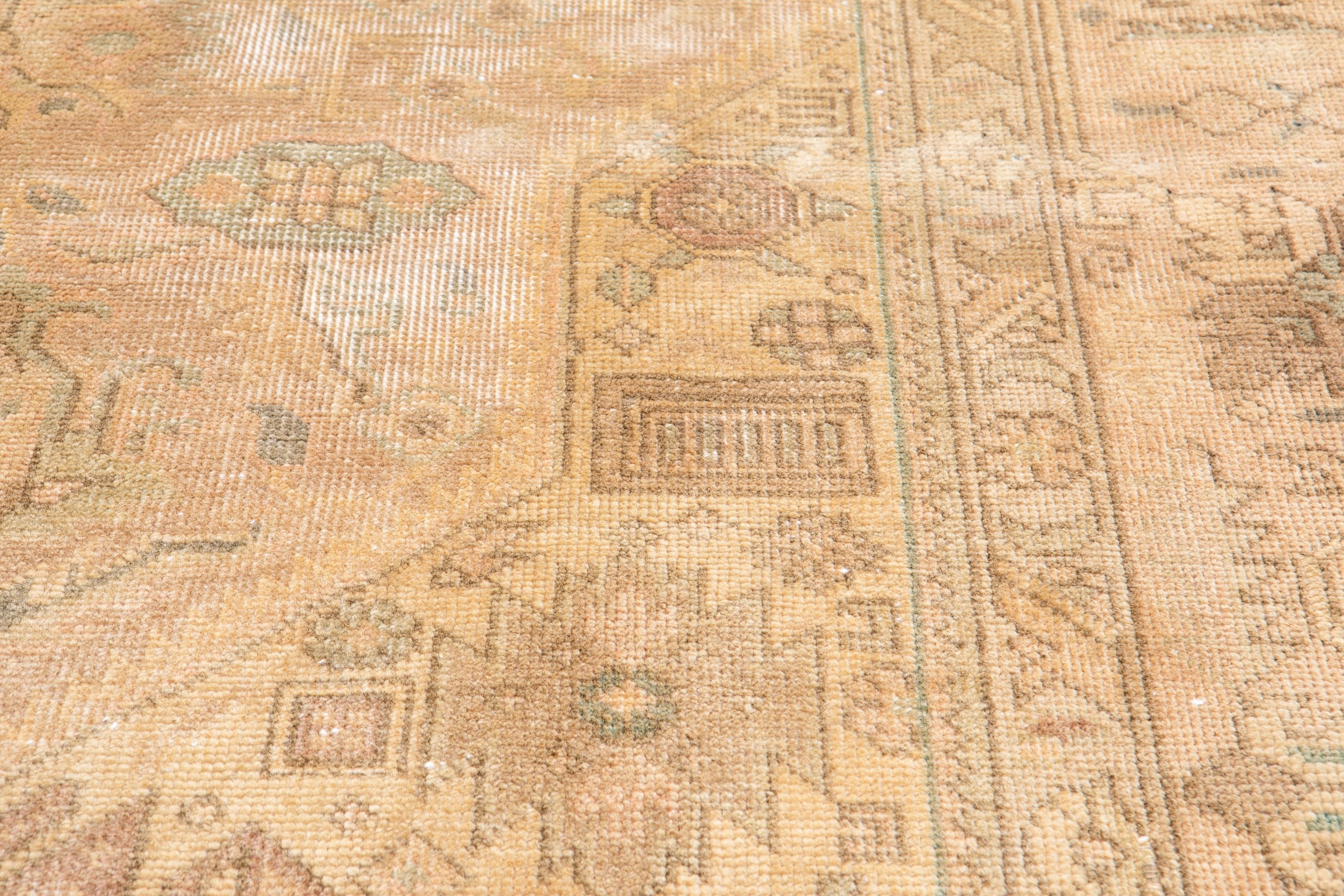 Hand-Knotted Vintage Large Wool Area Rug Faded – 9' 8" x 6' 4" (294 x 194 cm) - Yasi & Fara