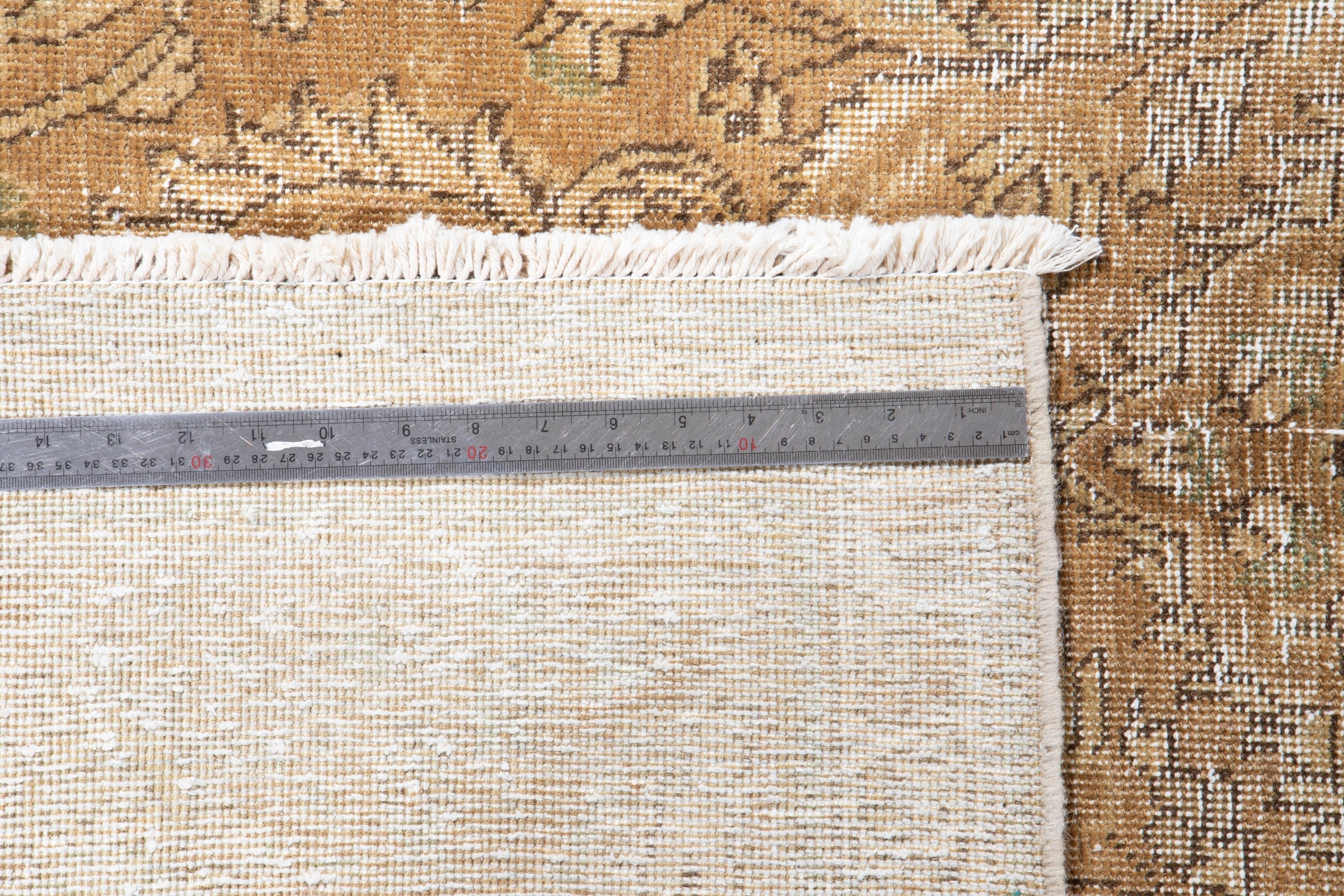 Hand-Knotted Vintage Large Wool Area Rug Faded – 11' 5" x 7' 10" (349 x 240 cm) - Yasi & Fara