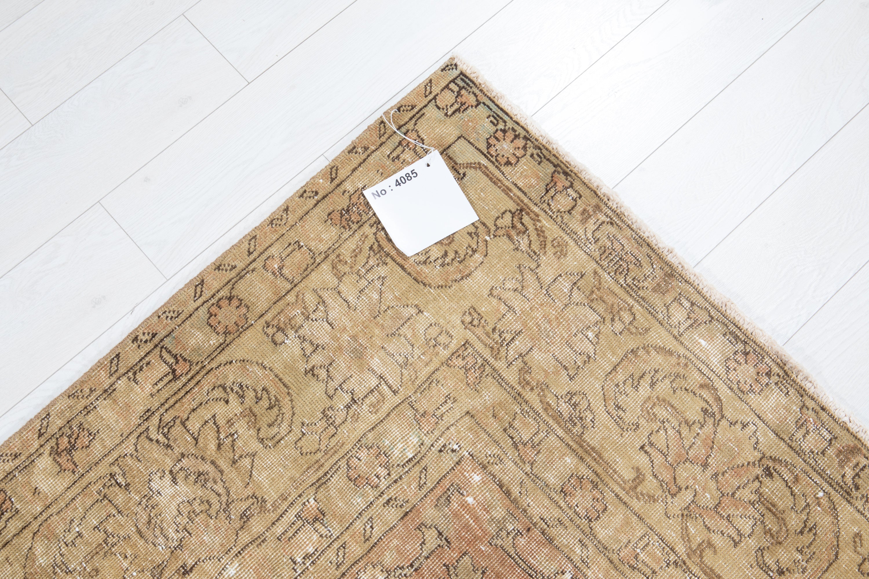 Hand-Knotted Vintage Large Wool Area Rug Faded – 10' 6" x 7' 3" (320 x 222 cm) - Yasi & Fara