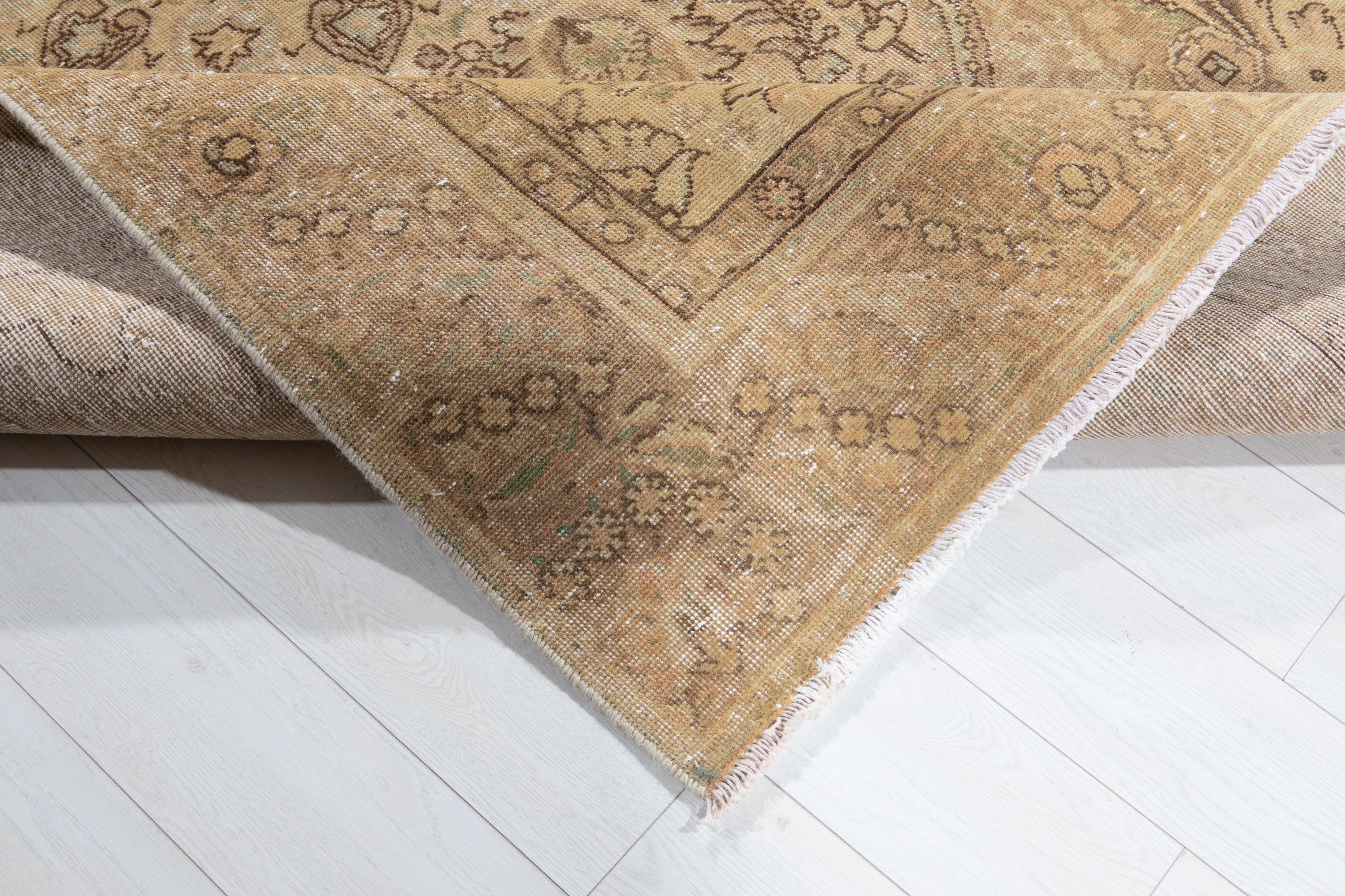 Hand-Knotted Vintage Large Wool Area Rug Faded – 9' 5" x 6' 3" (288 x 192 cm) - Yasi & Fara