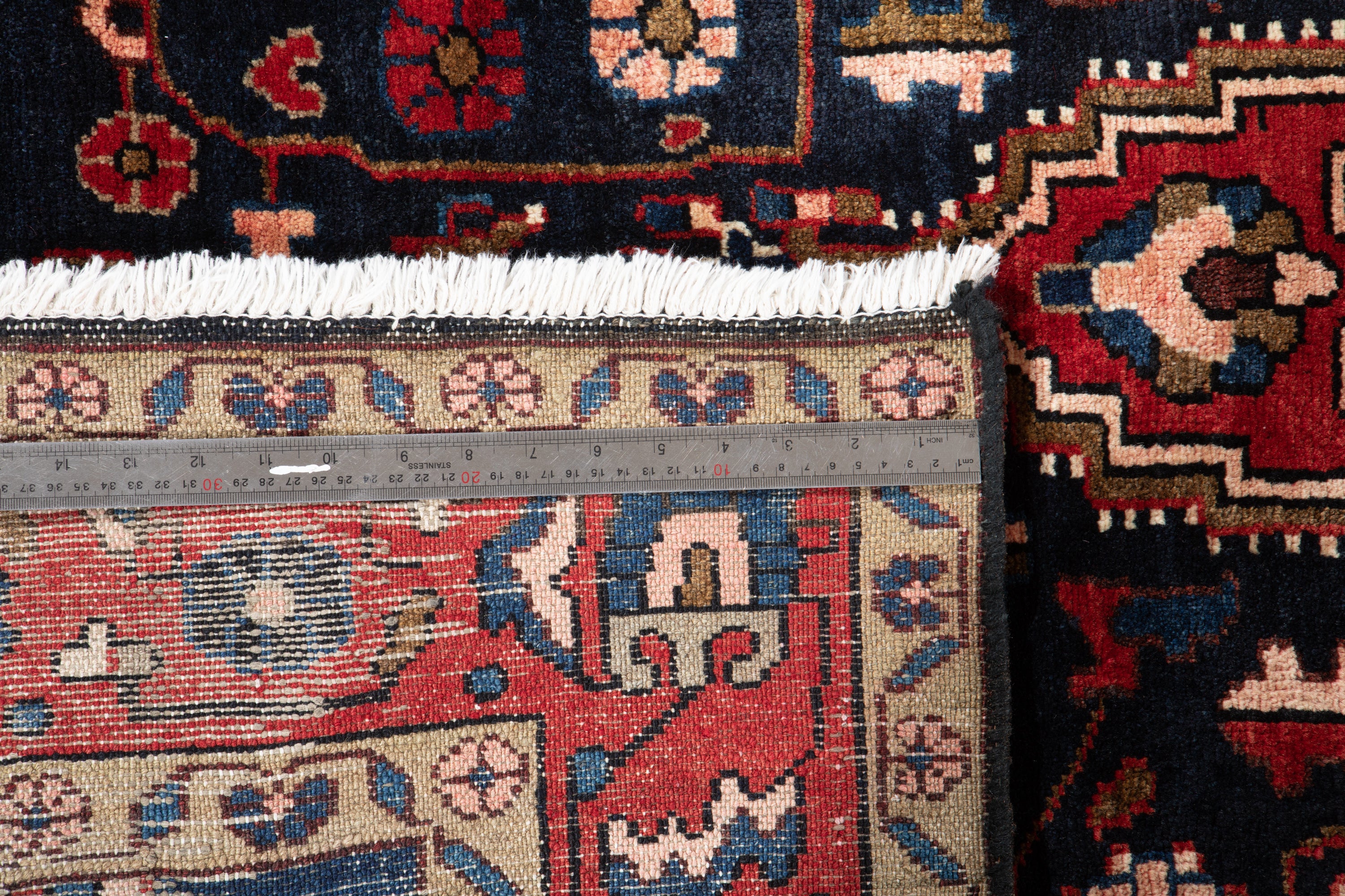 Collectible Vintage Jozan Malayer Tribal Medallion Wool Rug, Navy Blue & Red, 5x10 – 9' 6" x 5' 3" (291 x 159 cm)