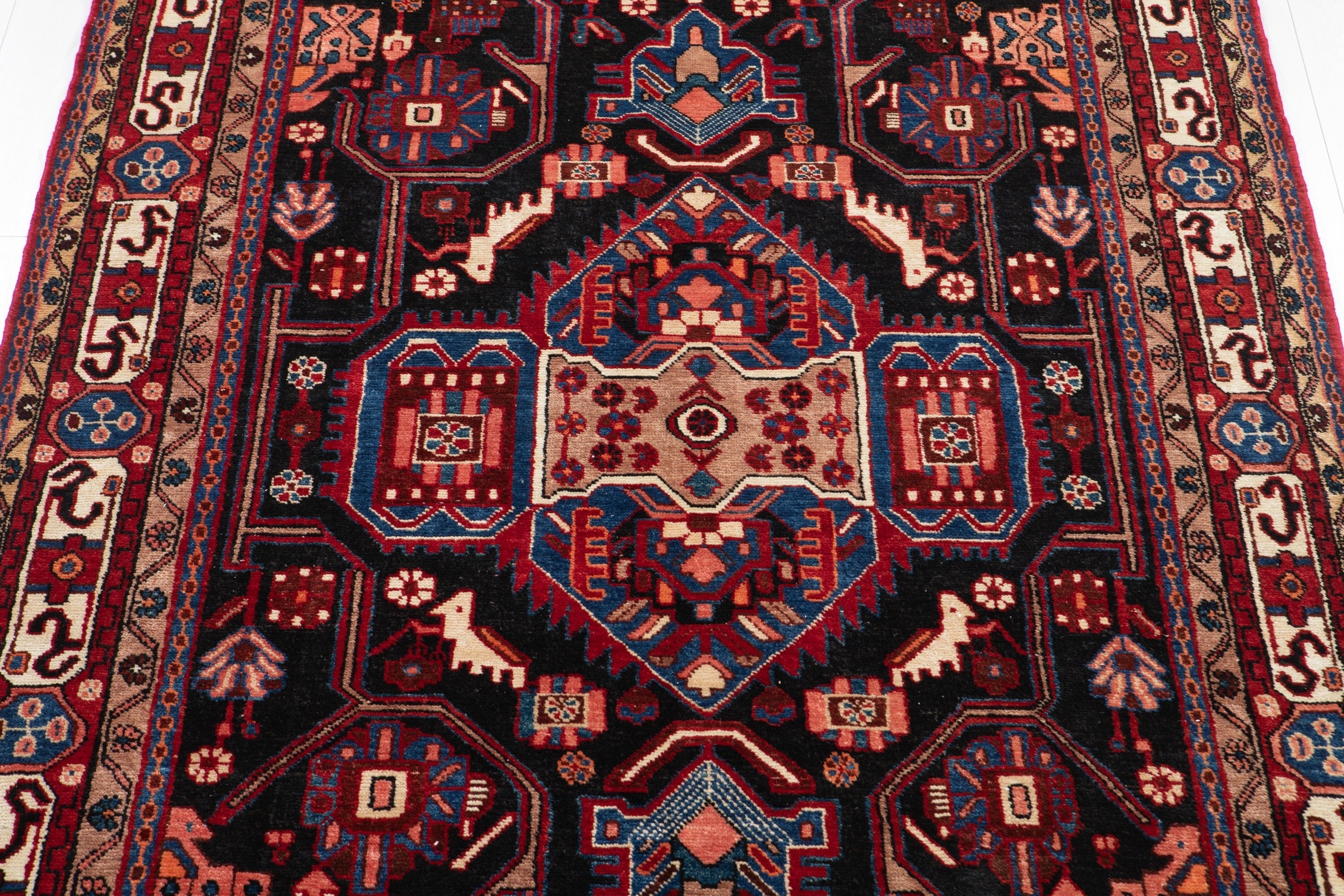 Hand-Knotted Vintage Wool Area Rug – 10' 4" x 5' 2" (316 × 158 cm) - Yasi & Fara
