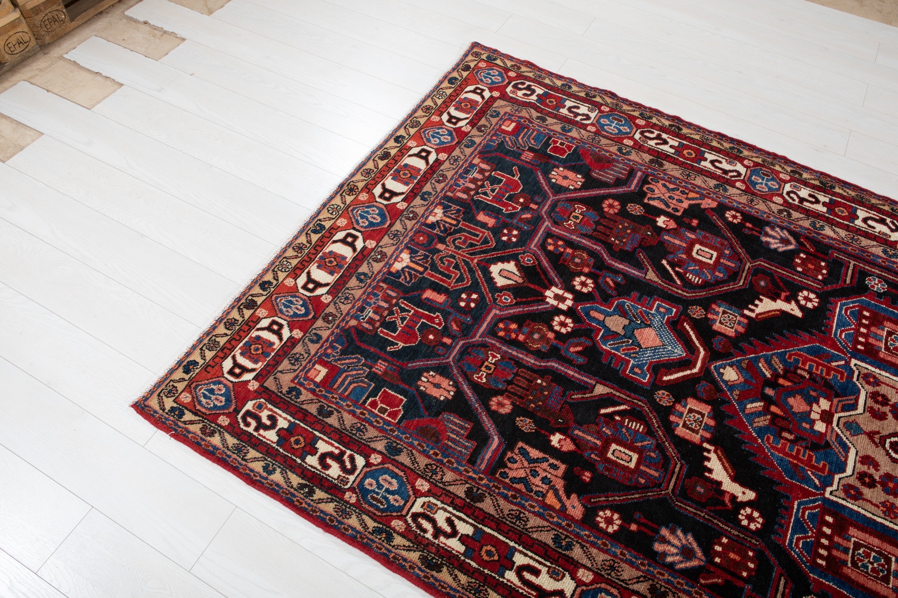 Hand-Knotted Vintage Wool Area Rug – 10' 4" x 5' 2" (316 × 158 cm) - Yasi & Fara