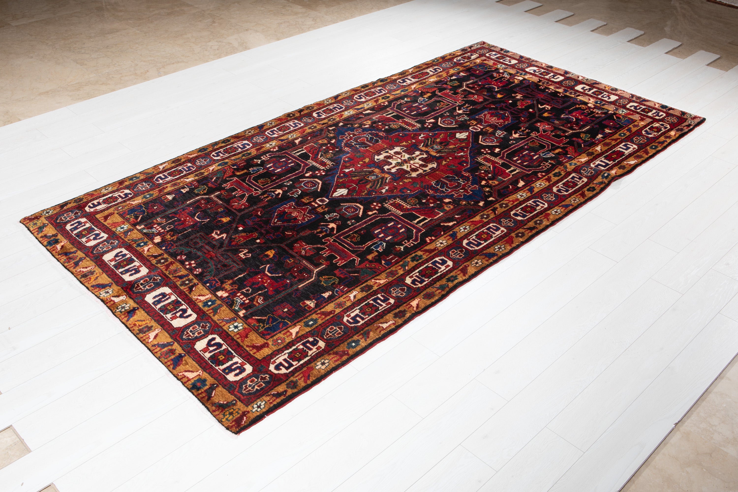 Hand-Knotted Vintage Wool Area Rug – 10' 9" x 5' 4" (327 x 164 cm) - Yasi & Fara