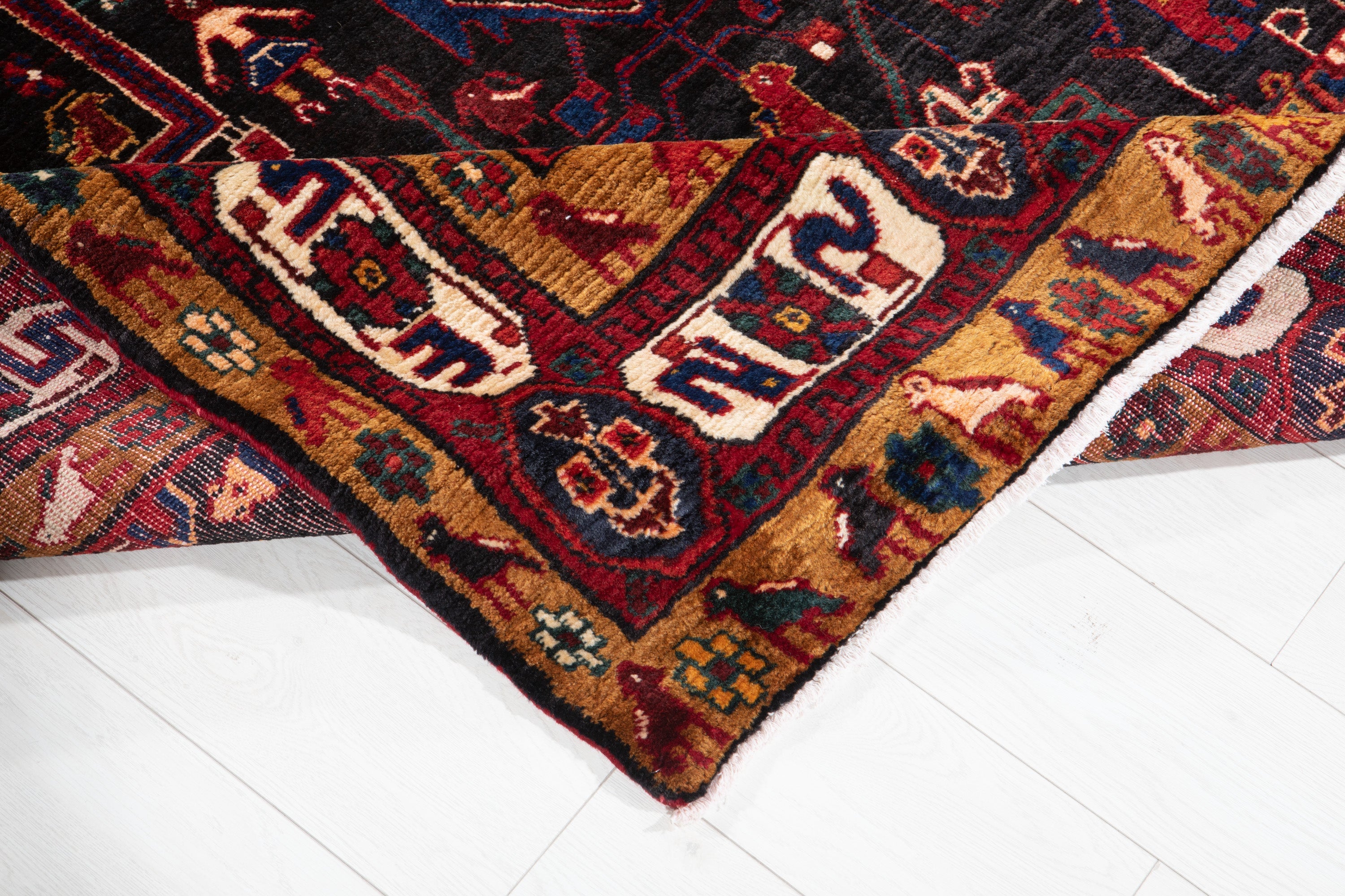 Hand-Knotted Vintage Wool Area Rug – 10' 9" x 5' 4" (327 x 164 cm) - Yasi & Fara