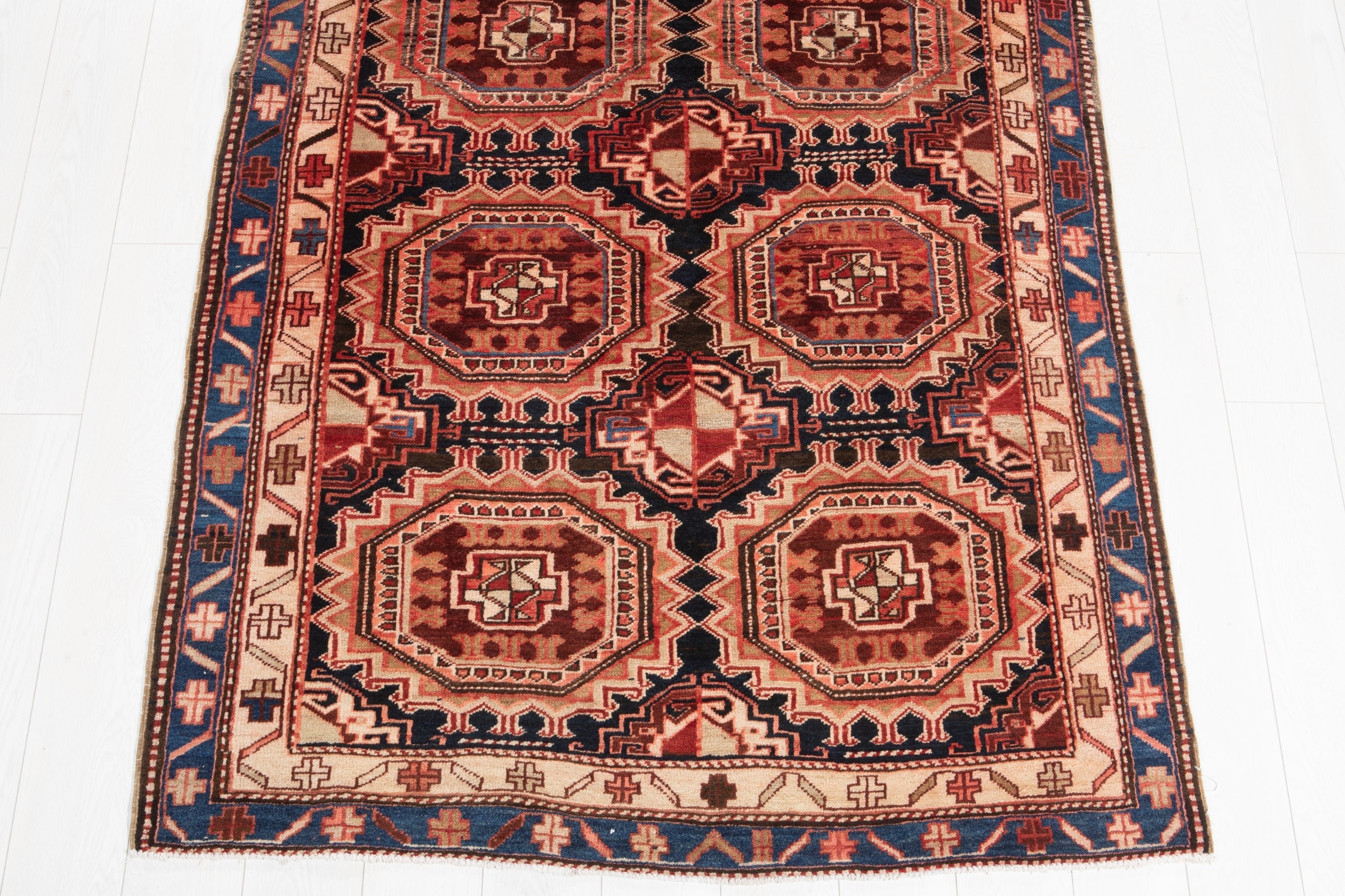 Hand-Knotted Vintage Wool Runner Rug – 14' x 4' 4" (427 x 133 cm) - Yasi & Fara