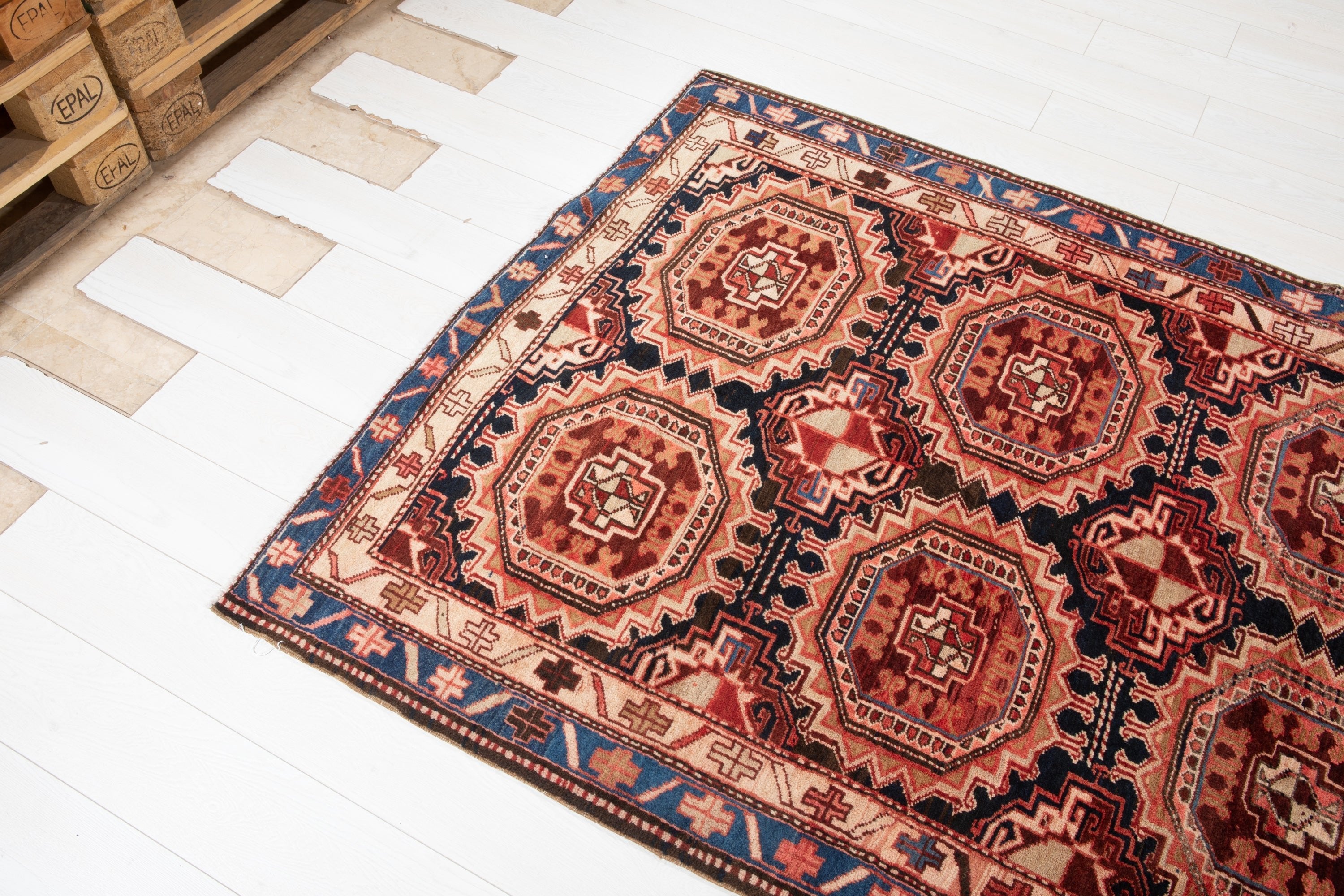 Hand-Knotted Vintage Wool Runner Rug – 14' x 4' 4" (427 x 133 cm) - Yasi & Fara