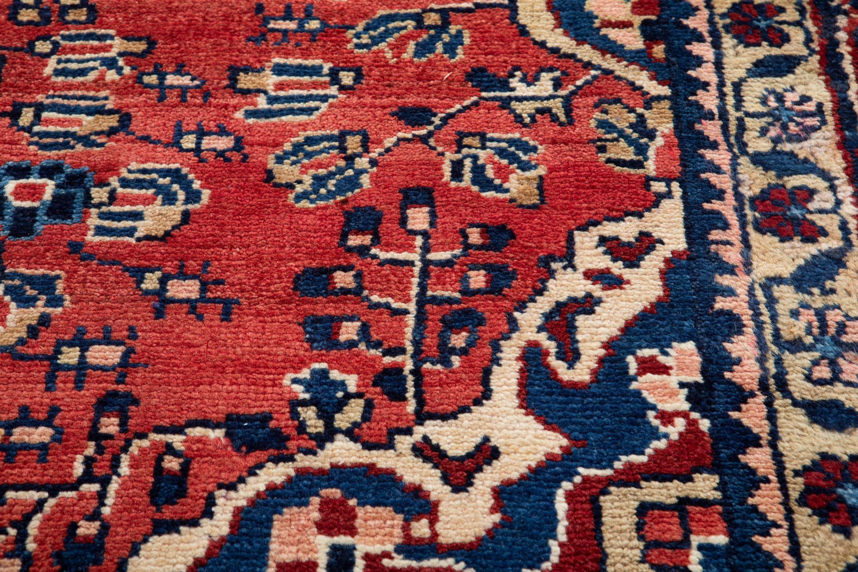 Hand-Knotted Vintage Wool Area Rug – 7' 1" x 4' 6" (217 x 138 cm) - Yasi & Fara
