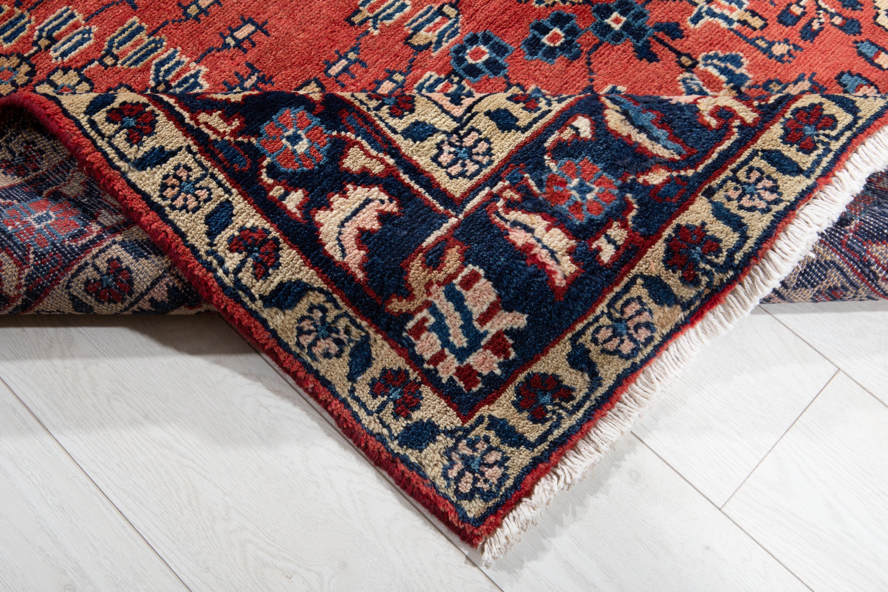 Hand-Knotted Vintage Wool Area Rug – 7' 1" x 4' 6" (217 x 138 cm) - Yasi & Fara