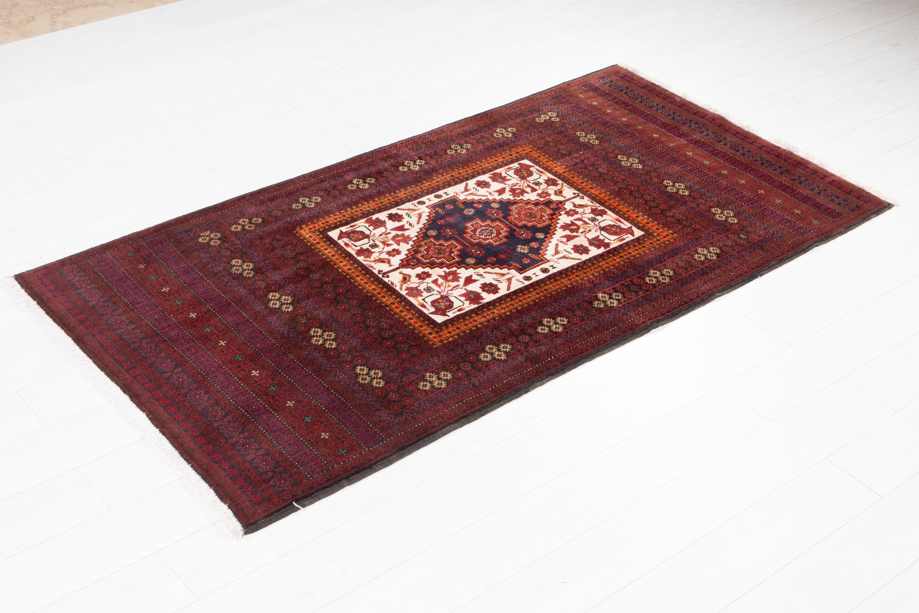 Hand-Knotted Vintage Wool Area Rug – 6' 7" x 3' 4" (201 x 103 cm) - Yasi & Fara