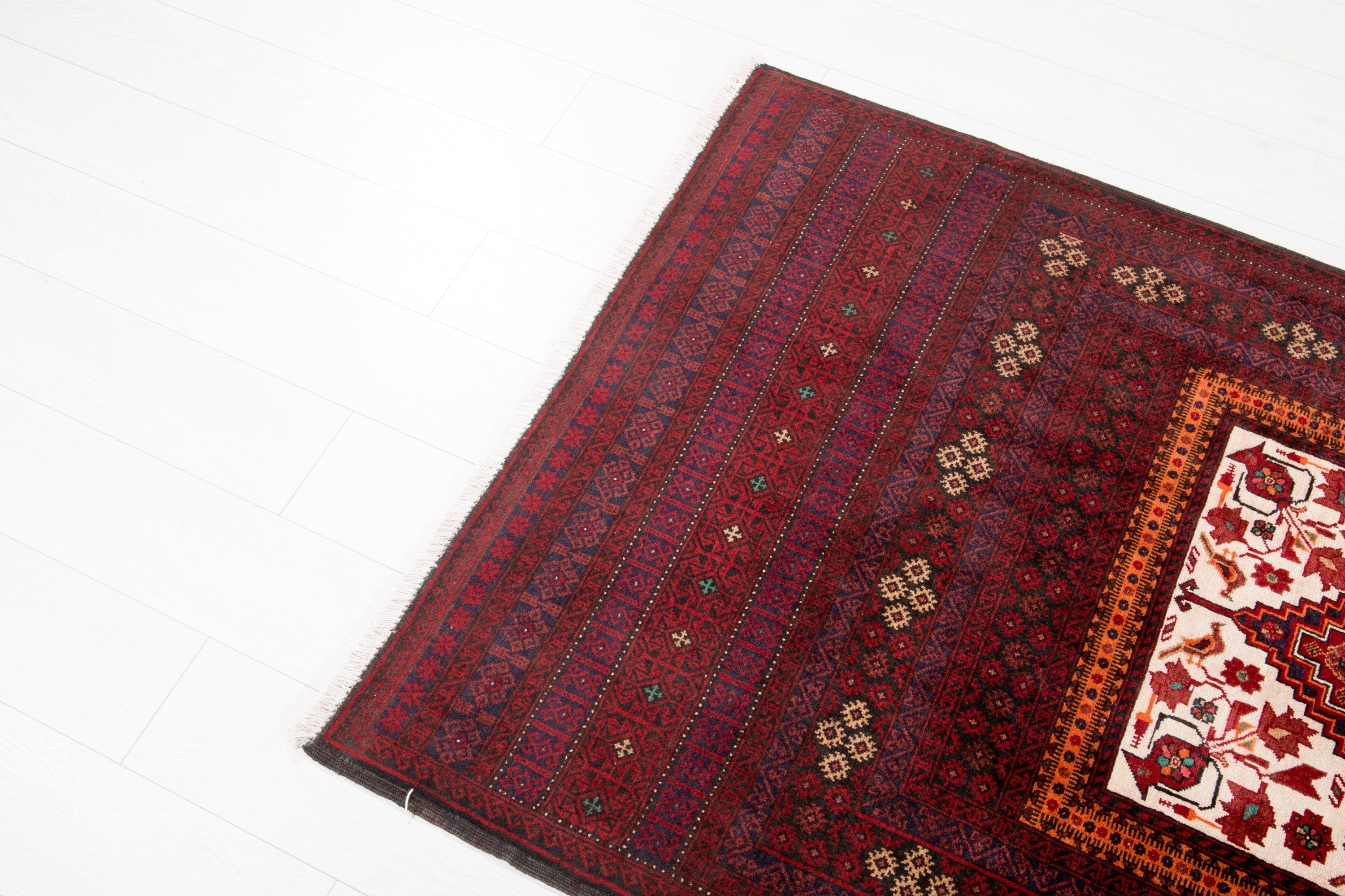 Hand-Knotted Vintage Wool Area Rug – 6' 7" x 3' 4" (201 x 103 cm) - Yasi & Fara