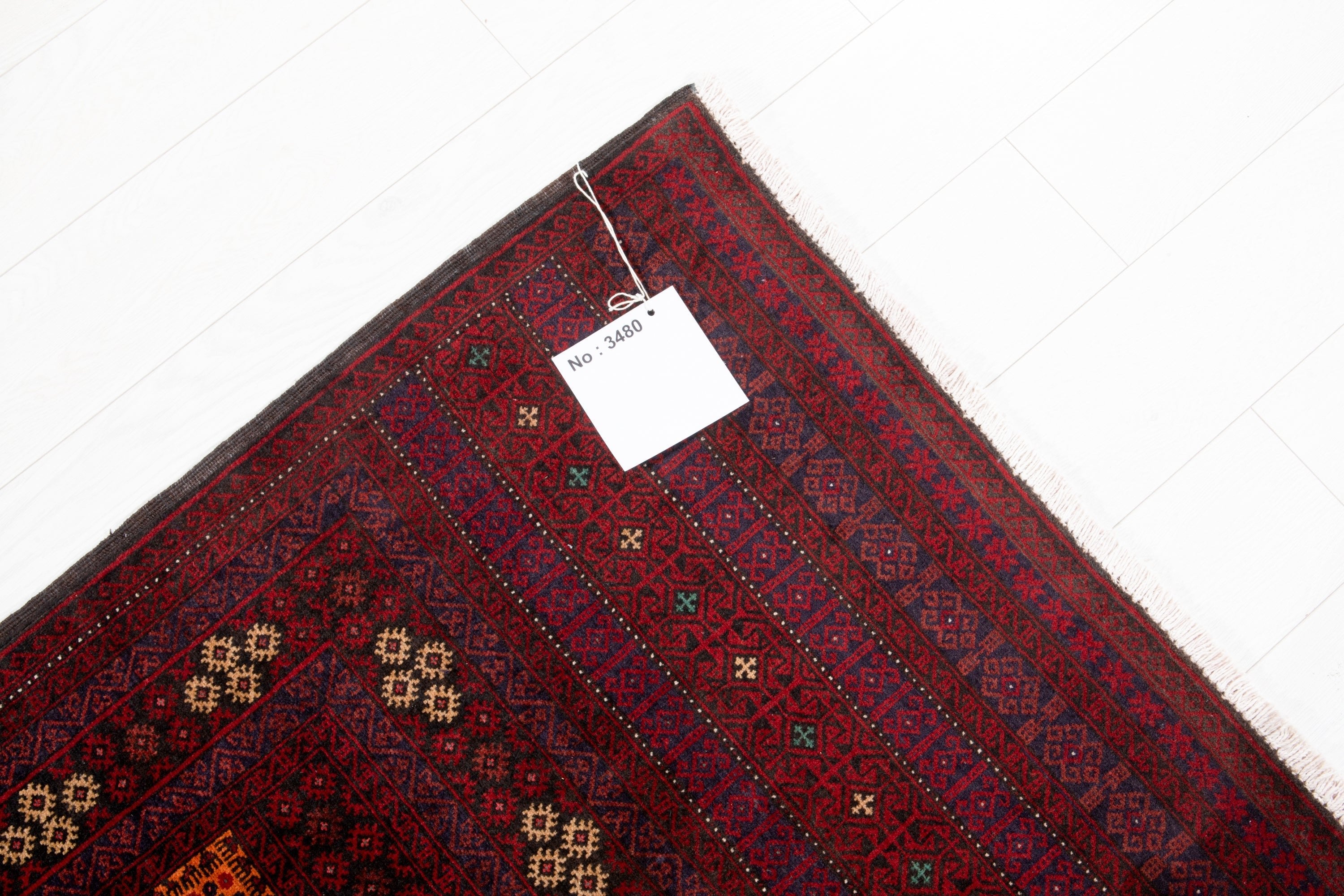 Hand-Knotted Vintage Wool Area Rug – 6' 7" x 3' 4" (201 x 103 cm) - Yasi & Fara