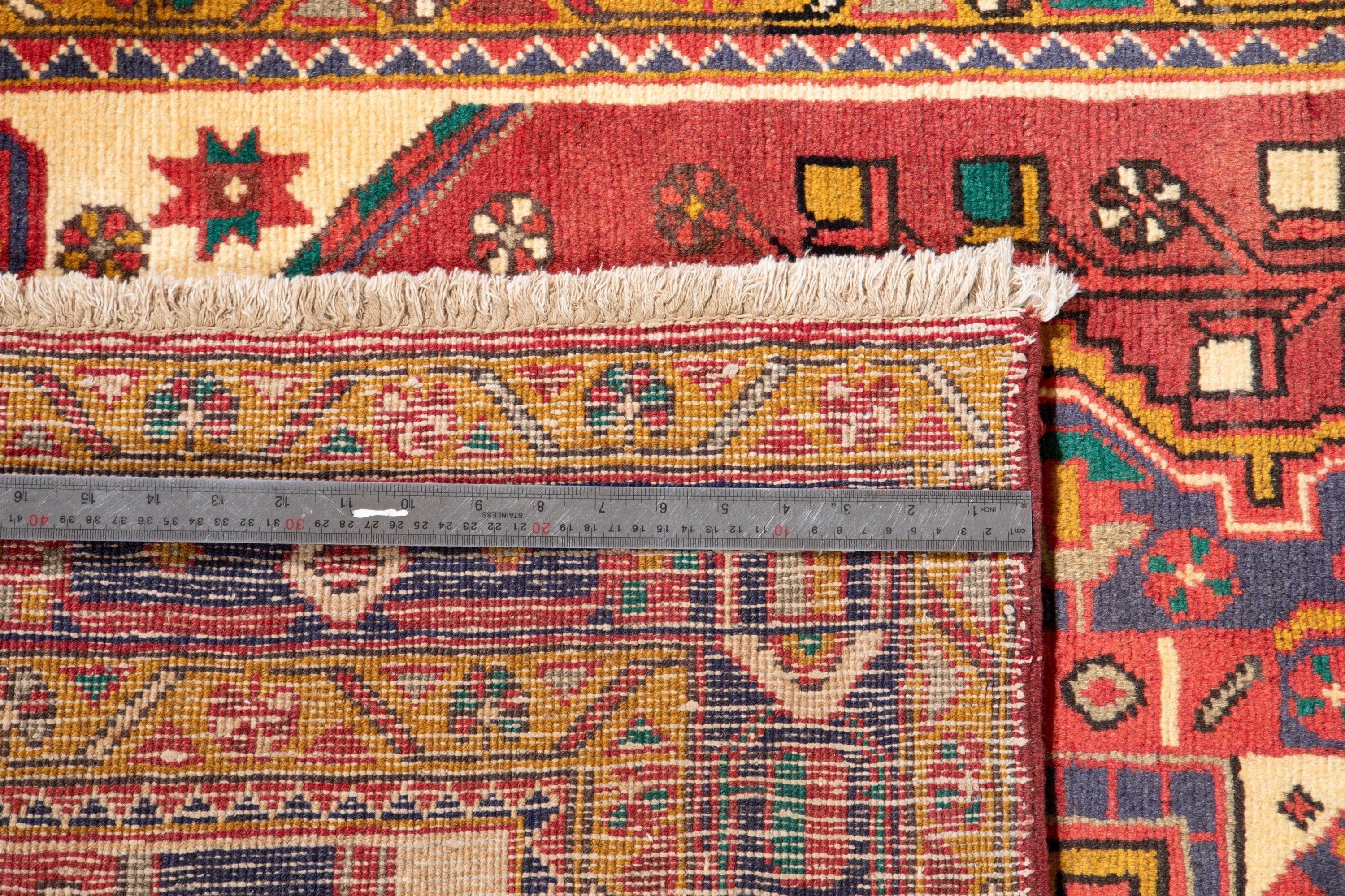 Hand-Knotted Vintage Wool Runner Rug – 10' 5" x 3' 10" (318 x 117 cm) - Yasi & Fara
