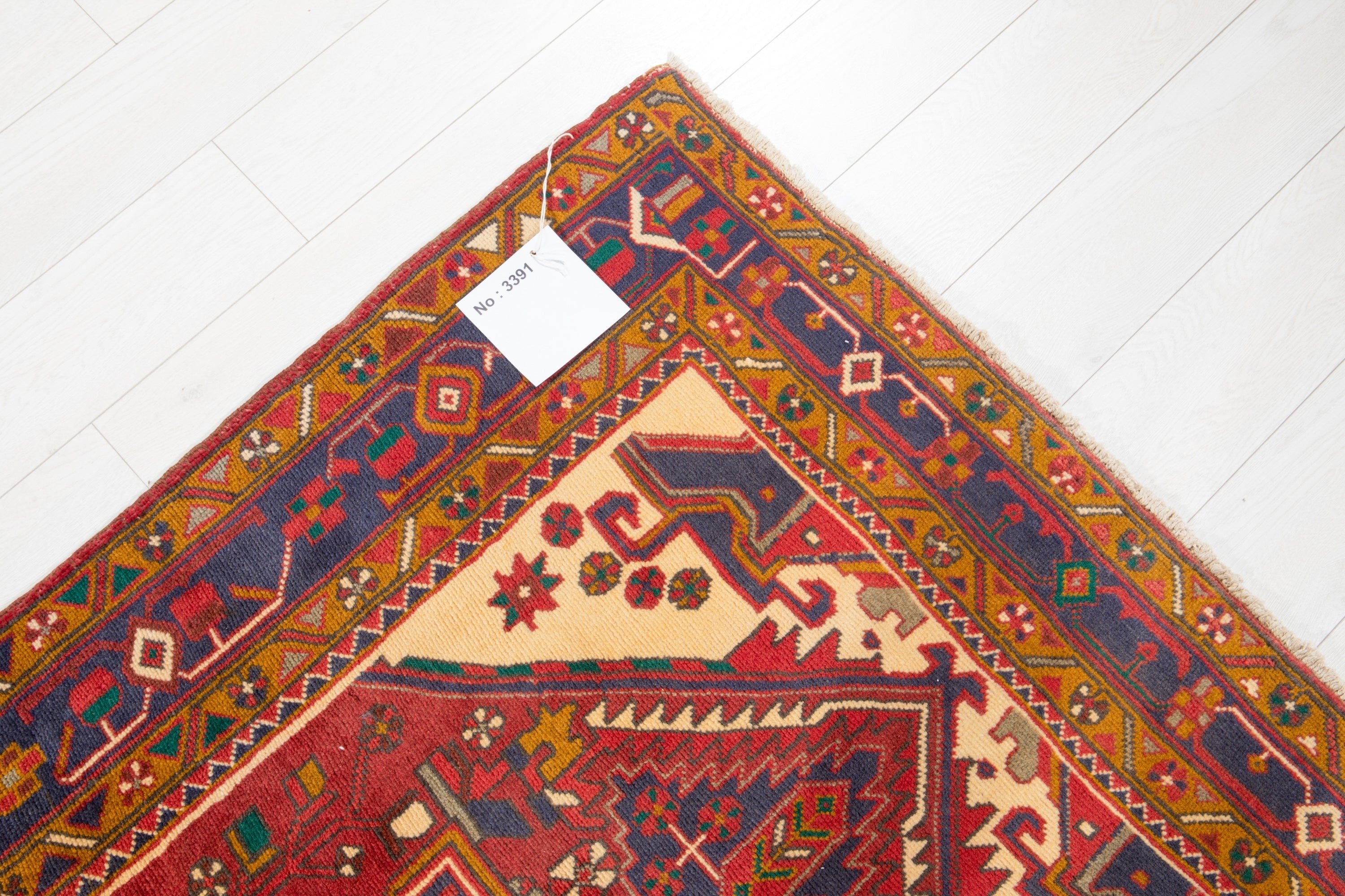 Hand-Knotted Vintage Wool Runner Rug – 10' 5" x 3' 10" (318 x 117 cm) - Yasi & Fara