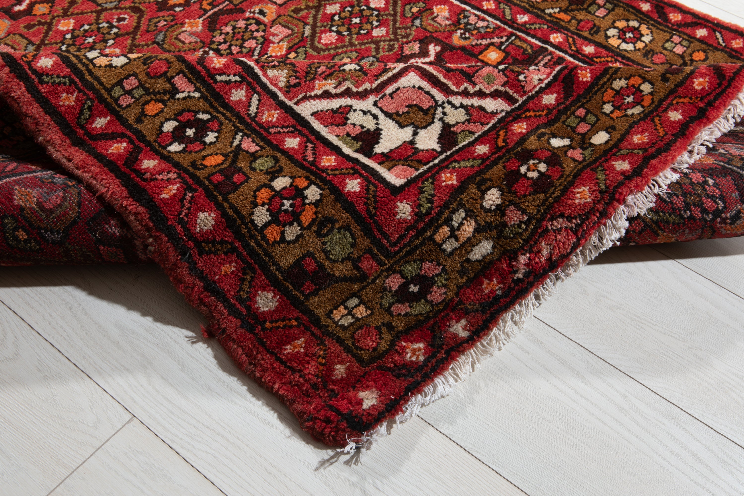 Hand-Knotted Vintage Wool Area Rug – 10' 7" x 3' 7" (323 x 109 cm) - Yasi & Fara