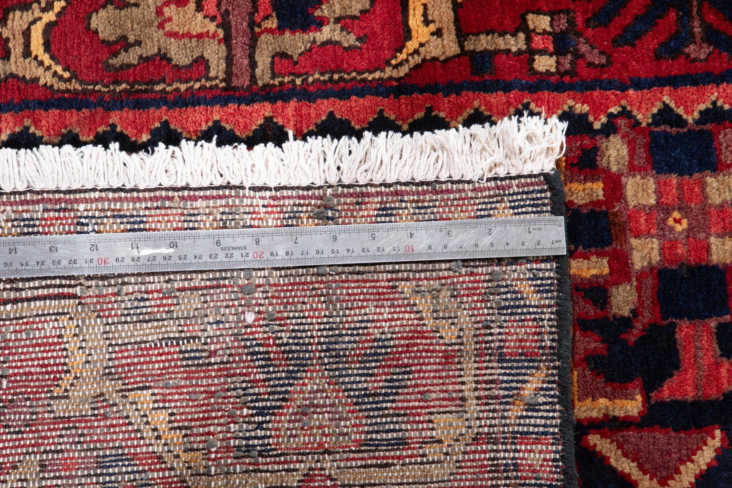 Hand-Knotted Vintage Wool Runner Rug – 13' 5" x 3' 9" (410cm x 114cm) - Yasi & Fara