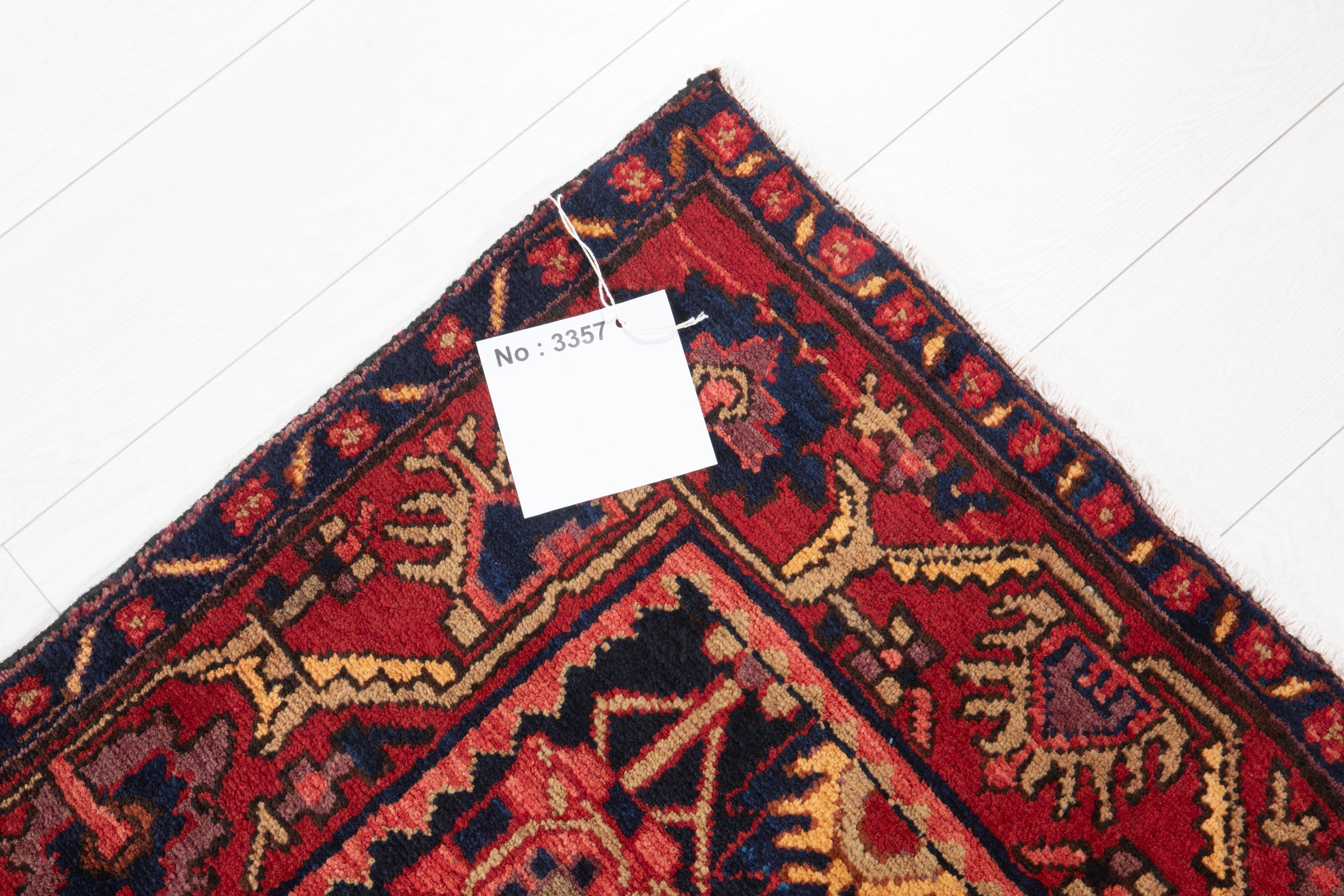Hand-Knotted Vintage Wool Runner Rug – 13' 5" x 3' 9" (410cm x 114cm) - Yasi & Fara