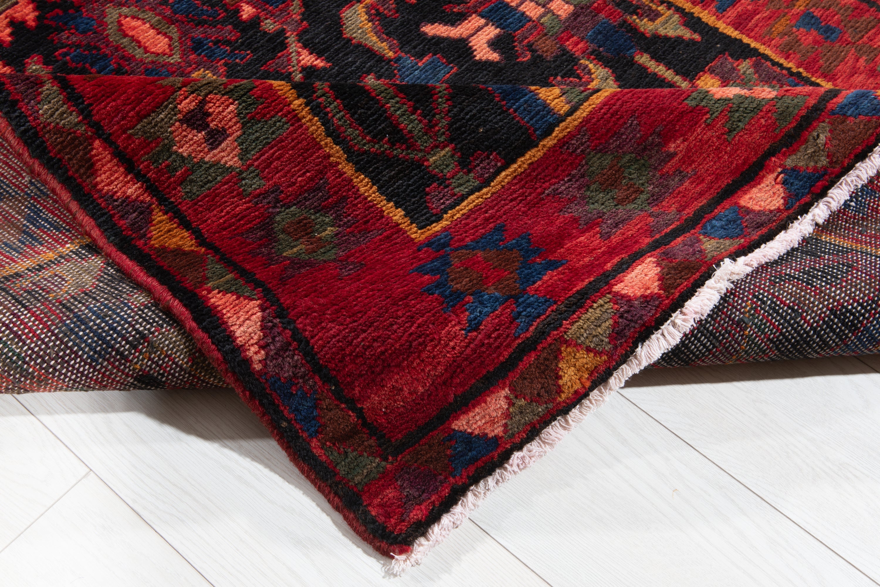 Hand-Knotted Vintage Wool Runner Rug – 13' 10" x 3' 5" (421 x 104 cm) - Yasi & Fara