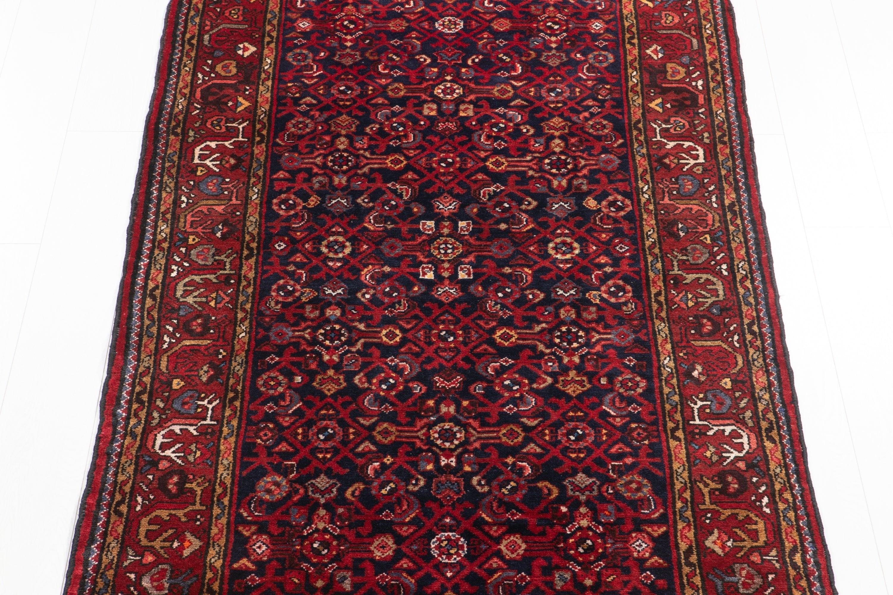 Hand-Knotted Vintage Wool Runner Rug – 10' 1" x 3' 7" (308 x 110 cm) - Yasi & Fara