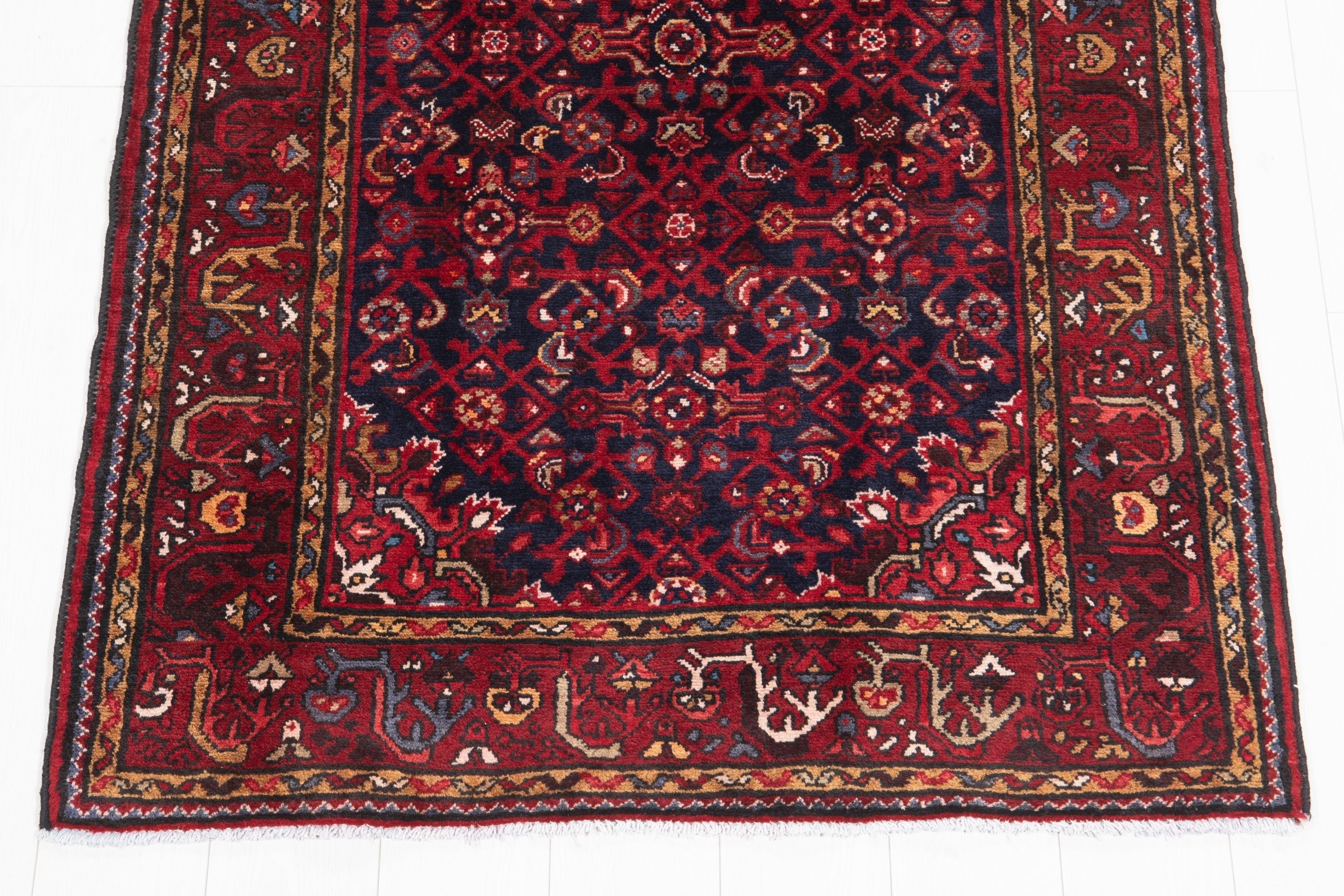 Hand-Knotted Vintage Wool Runner Rug – 10' 1" x 3' 7" (308 x 110 cm) - Yasi & Fara