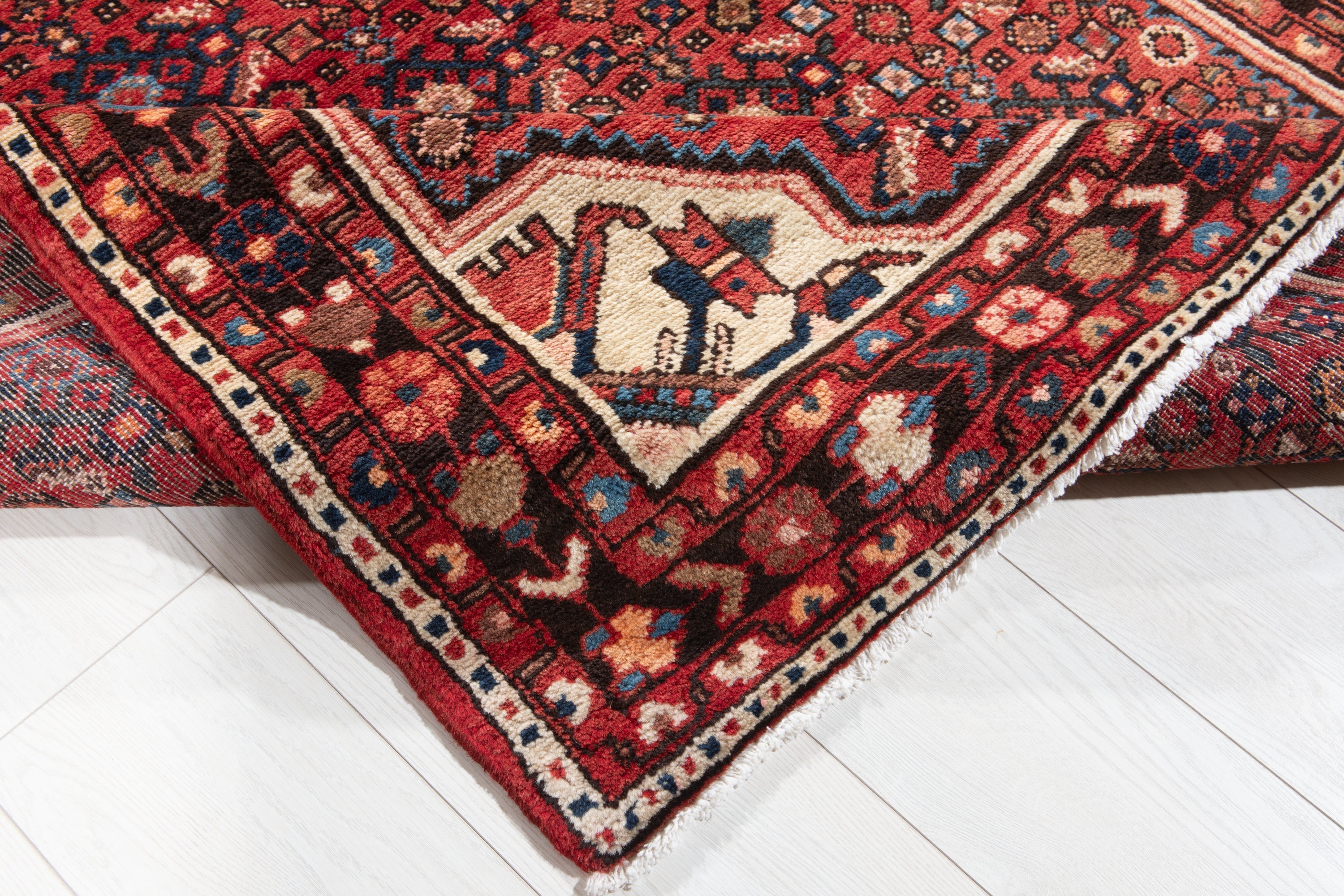 Hand-Knotted Vintage Wool Runner Rug – 14' 2" x 3' 10" (431 x 118 cm) - Yasi & Fara
