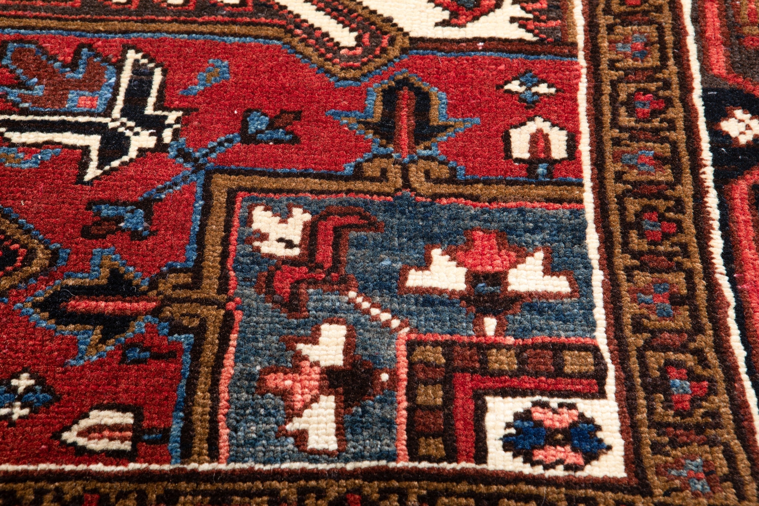 Hand-Knotted Vintage Wool Large Area Rug – 9' x 6' 9" (273 x 207 cm) - Yasi & Fara