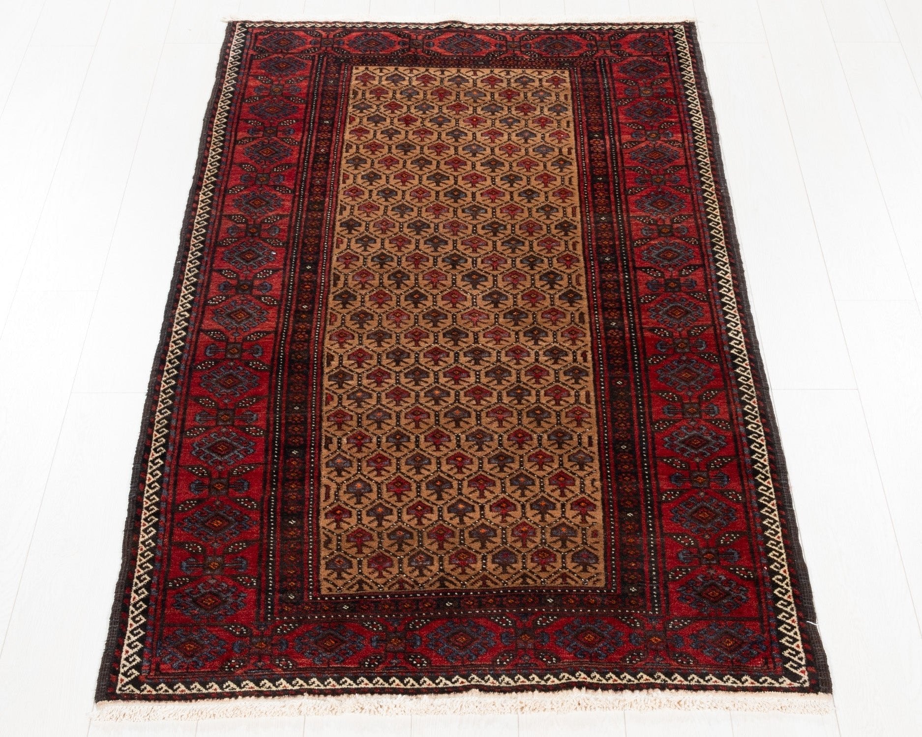Hand-Knotted Vintage Wool Area Rug – 6' 6" x 3' 6" (197 x 107 cm) - Yasi & Fara