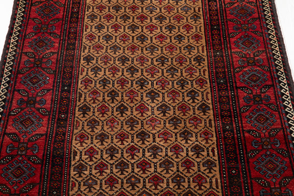 6' 6" x 3' 6" Excellent Hand-Knotted Collectible Fine Baluch Vintage Tribal Rug