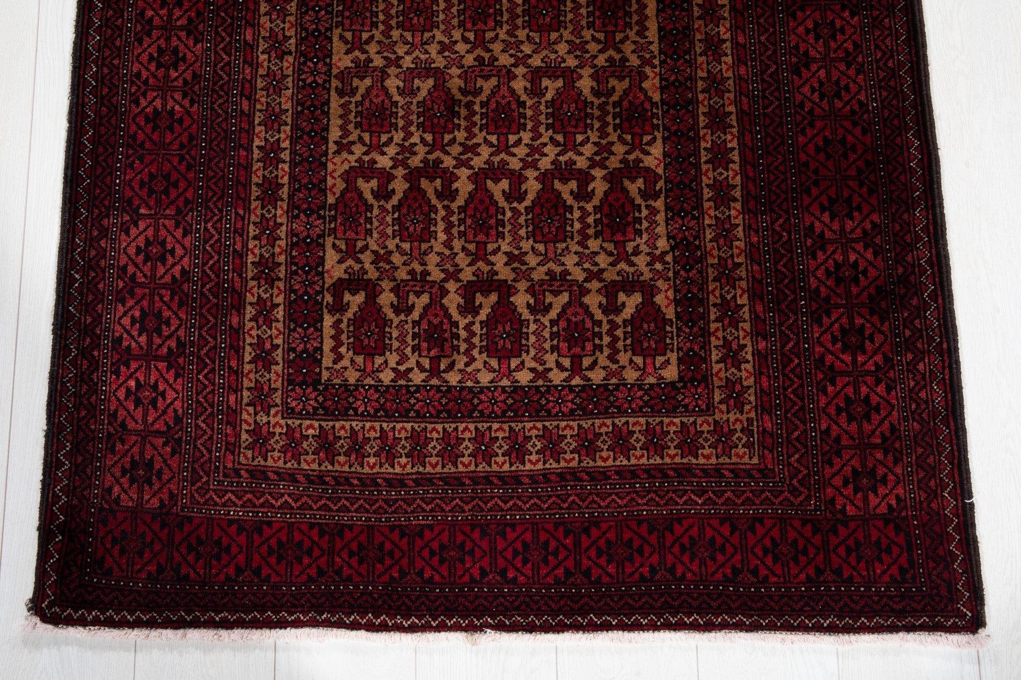 Hand-Knotted Vintage Prayer Wool Area Rug – 6' 4" x 3' 2" (194 x 97 cm) - Yasi & Fara