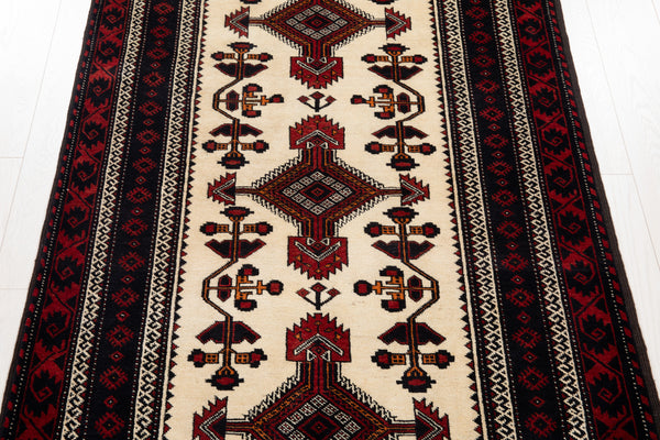 6' 3" x 3' 5" Excellent Hand-Knotted Collectible Vintage Fine Tribal Rug